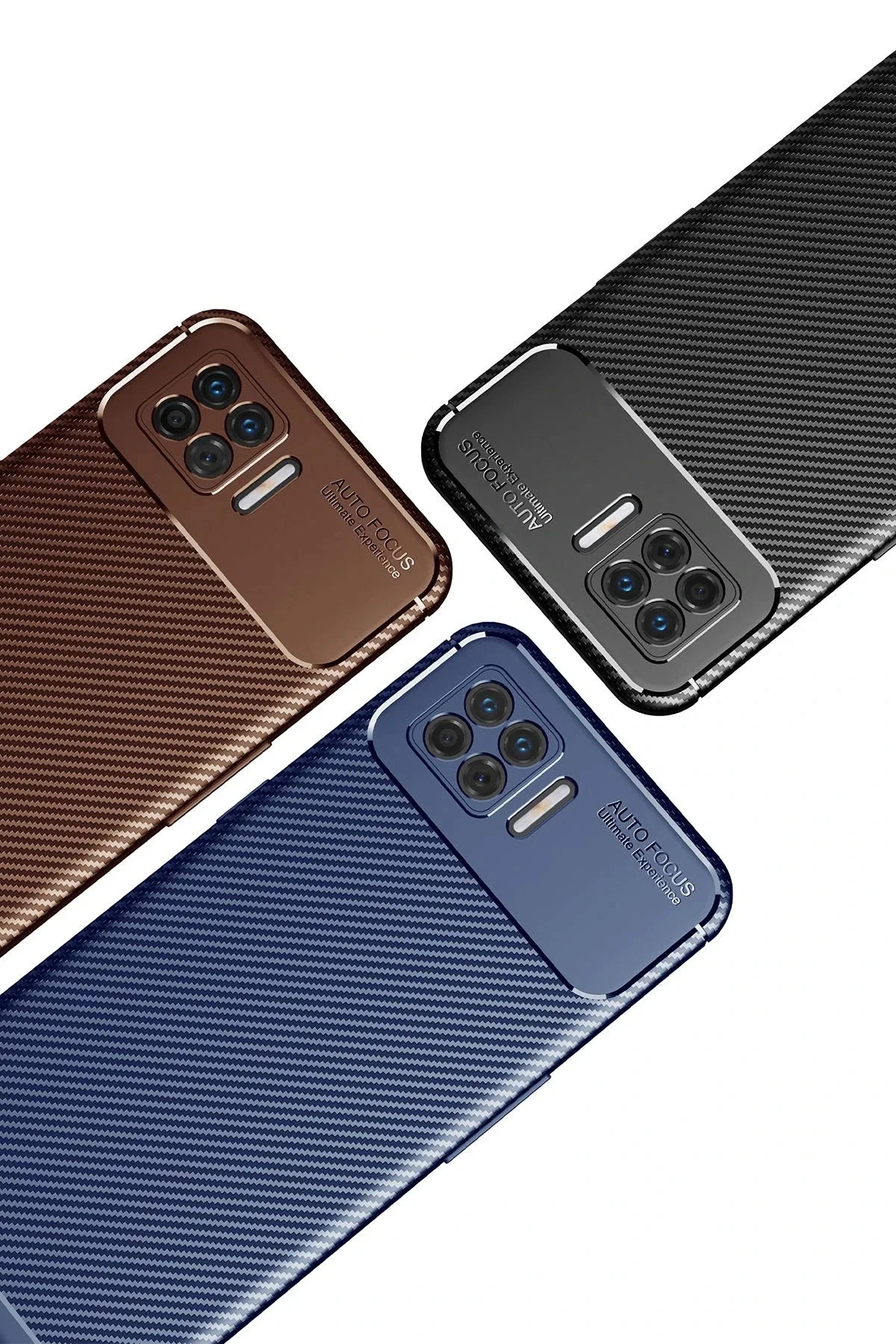 Newface Oppo A73 Kılıf Auto Focus Karbon Kapak - Lacivert