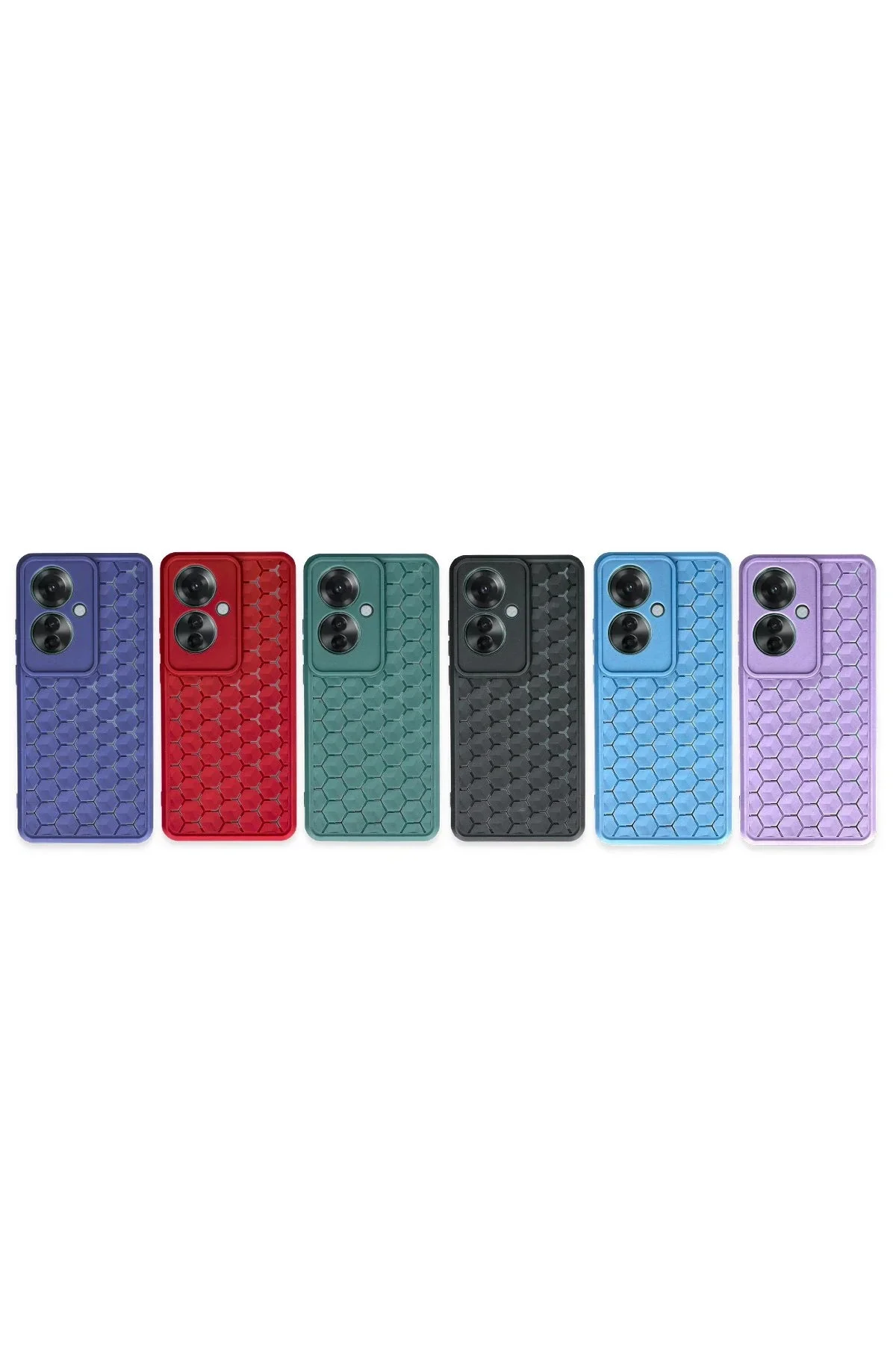 Newface Oppo Reno 11f Kılıf Petek Silikon Kapak - Koyu Yeşil