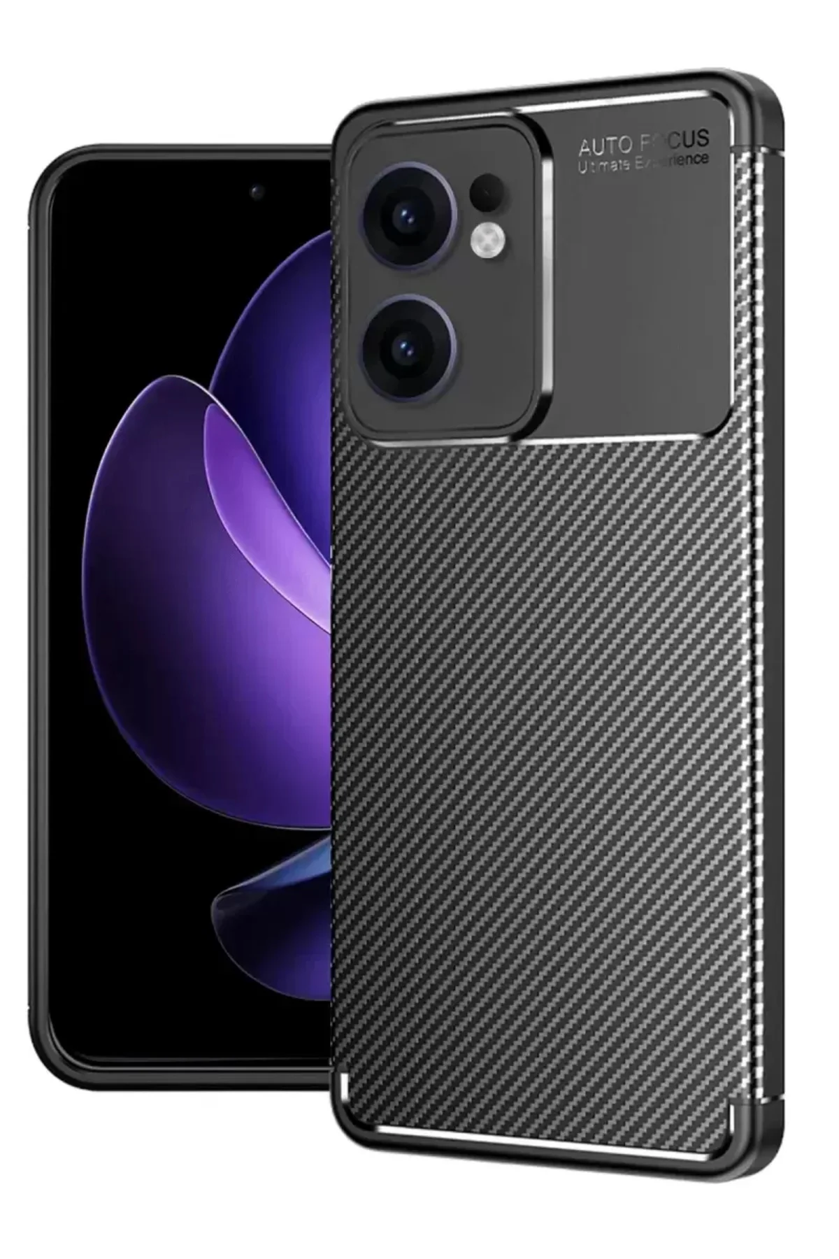 Newface Oppo Reno 13f Kılıf Auto Focus Karbon Kapak - Siyah