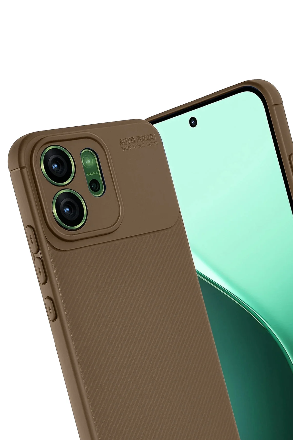 Newface Oppo Reno 14f Auto Focus Karbon Kapak - Kahverengi