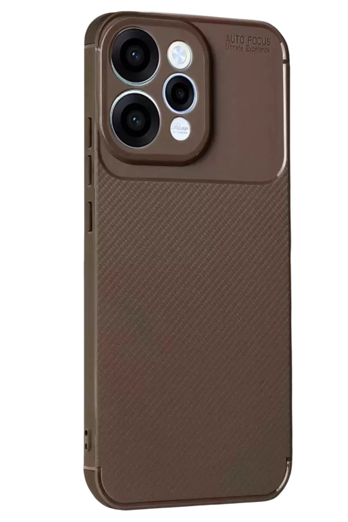 Newface Oppo Reno 15 Auto Focus Karbon Kapak - Kahverengi