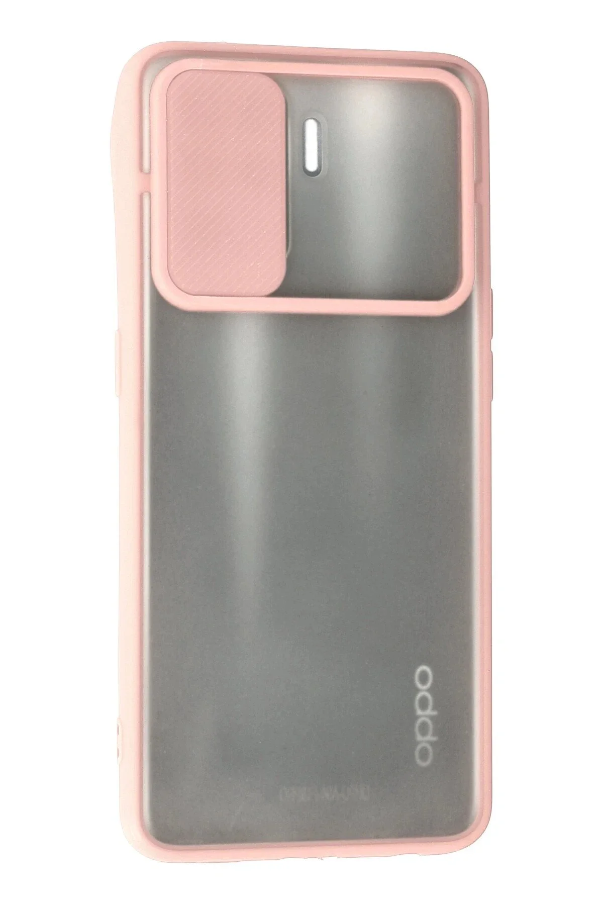 Newface Oppo Reno 5 Lite Kılıf Palm Buzlu Kamera Sürgülü Silikon - Pembe