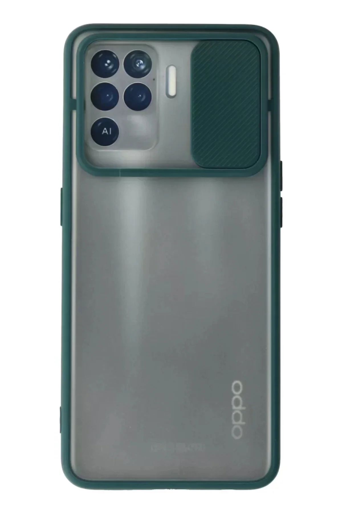 Newface Oppo Reno 5 Lite Kılıf Palm Buzlu Kamera Sürgülü Silikon - Yeşil