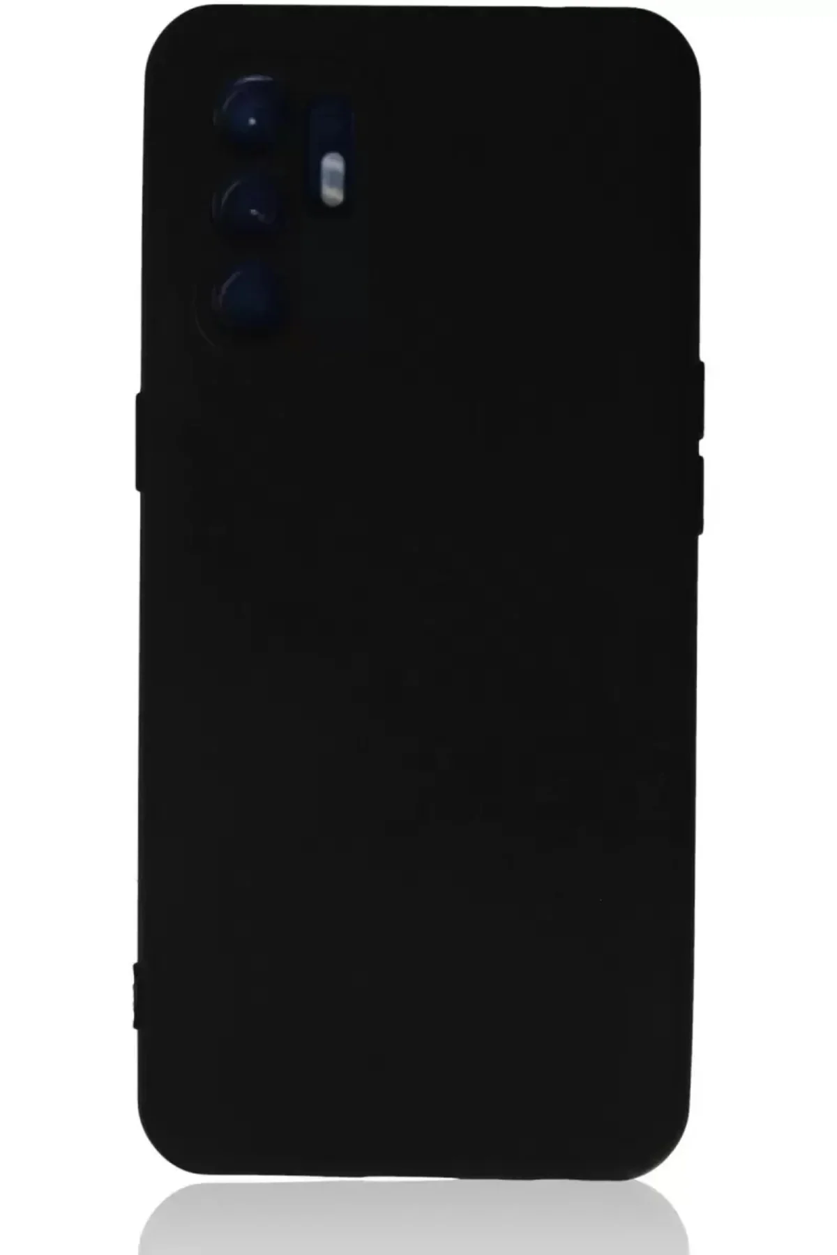 Newface Oppo Reno 6 Kılıf Nano İçi Kadife Silikon - Siyah
