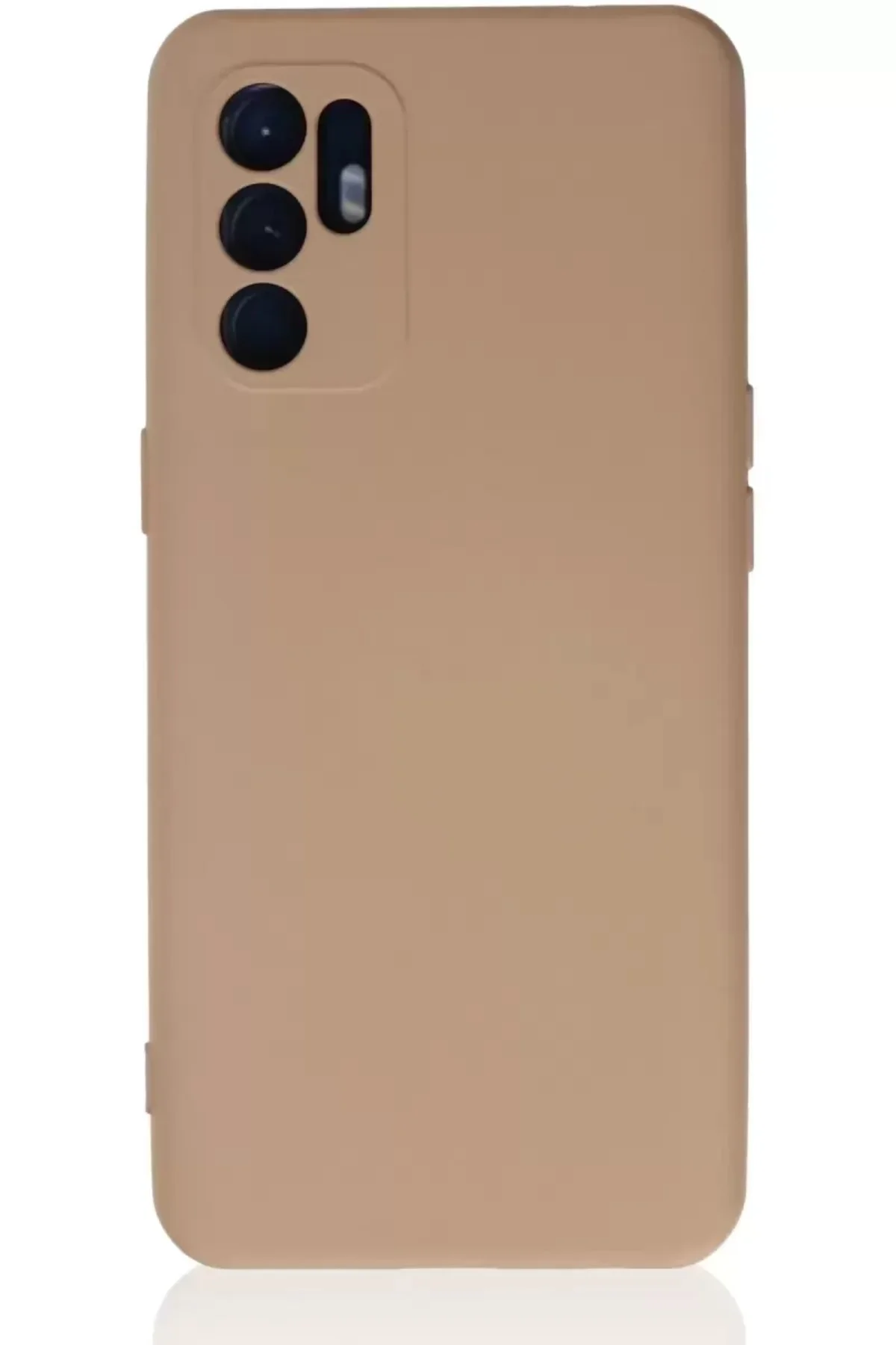 Newface Oppo Reno 6 Kılıf Nano İçi Kadife Silikon - Pudra