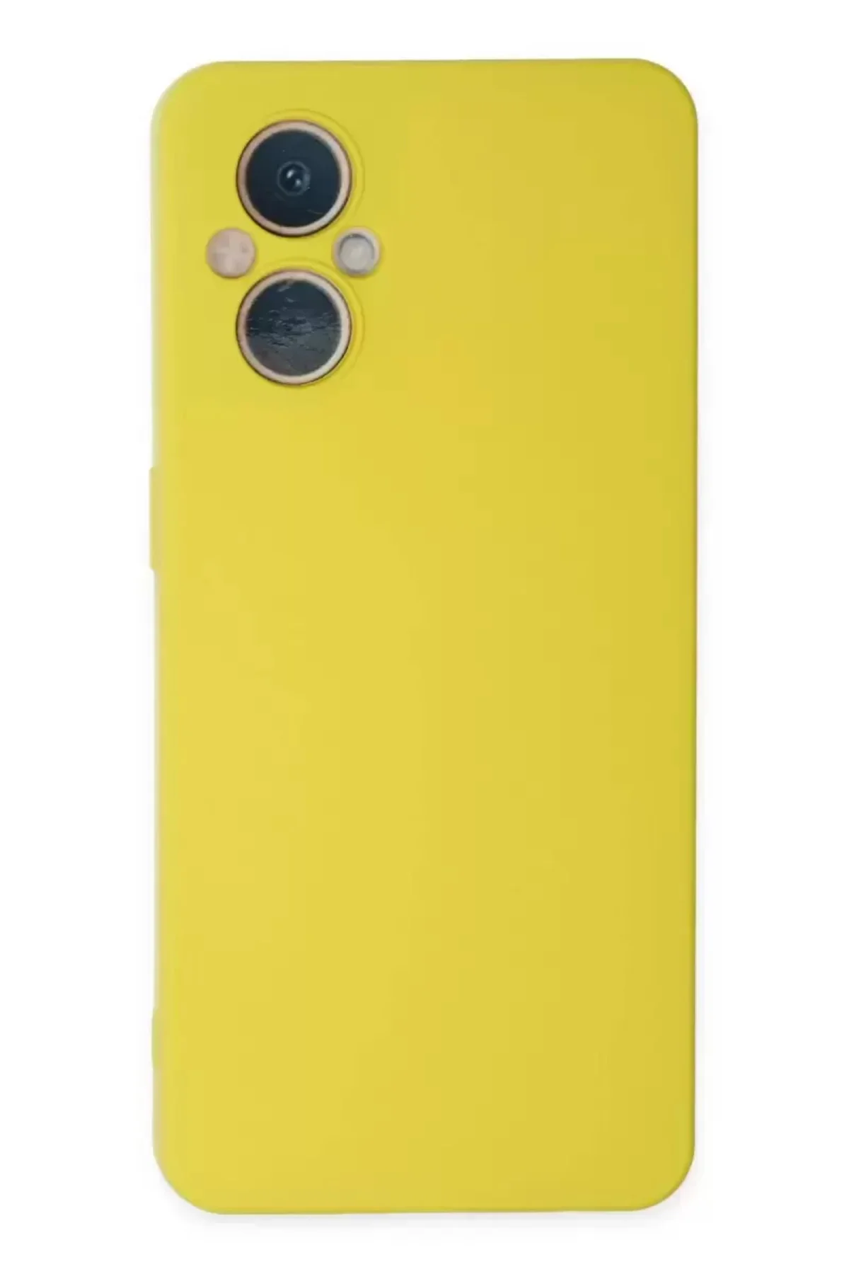 Newface Oppo Reno 7 Lite Kılıf Nano İçi Kadife Silikon - Sarı