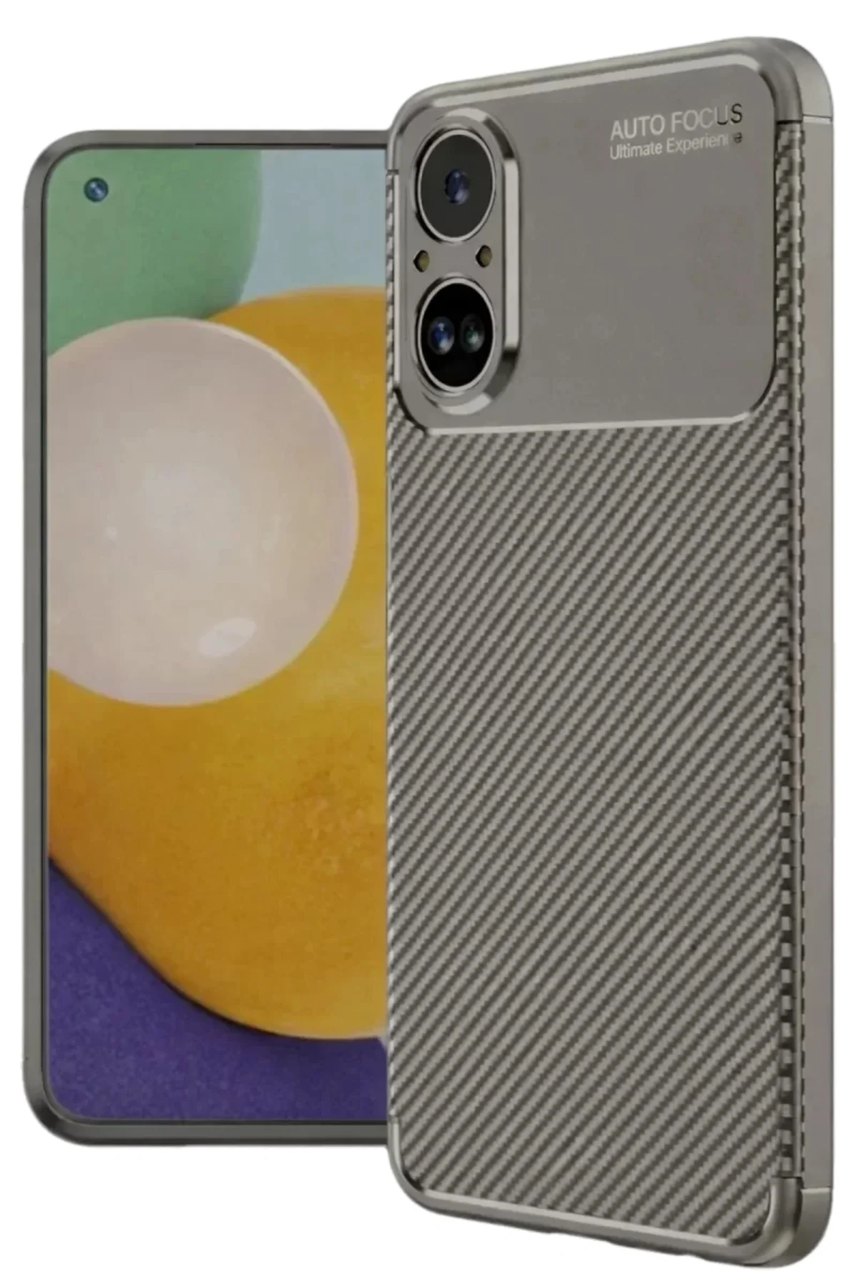 Newface Realme 12 Lite Kılıf Auto Focus Karbon Kapak - Gri