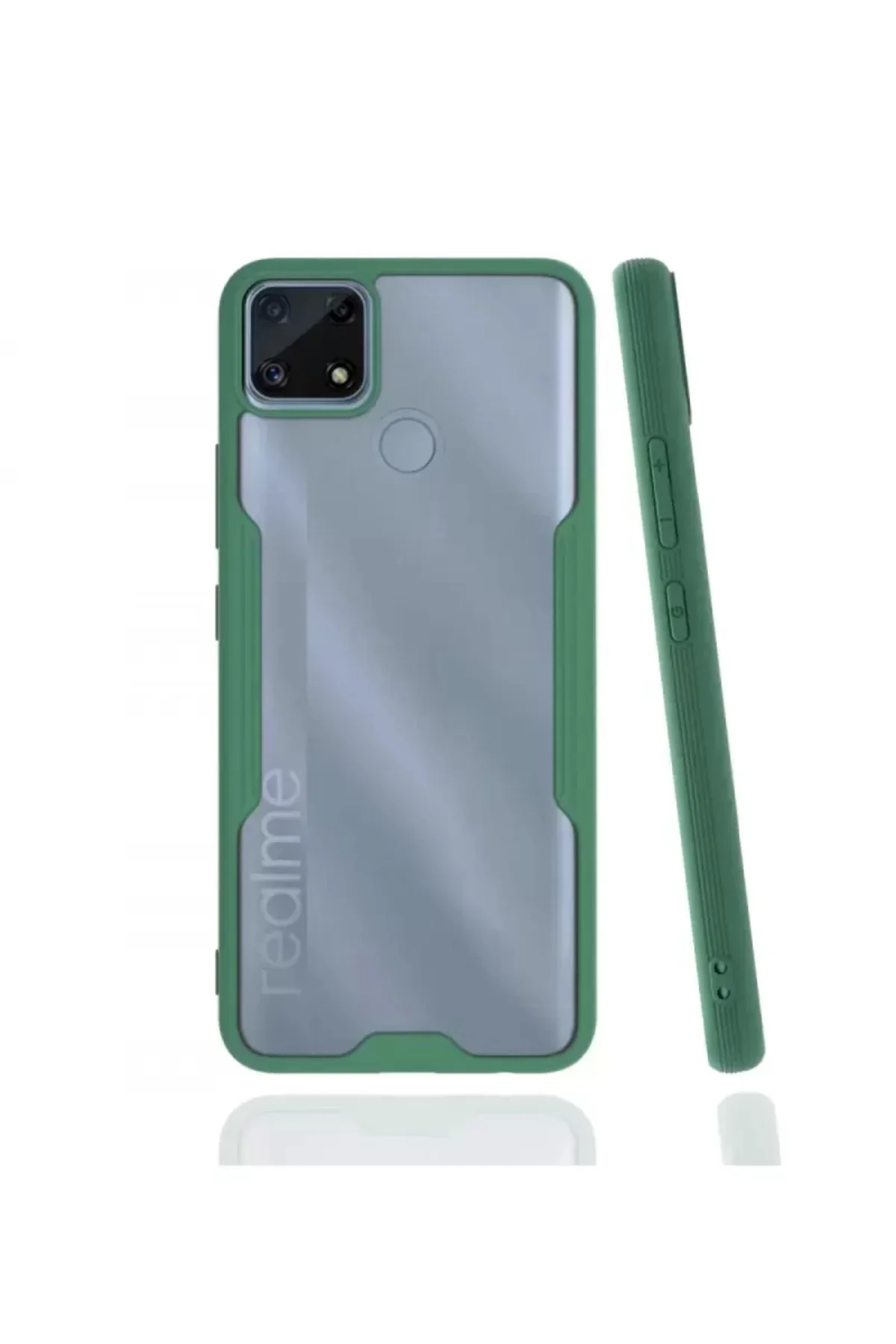 Newface Realme C25 Kılıf Platin Silikon - Yeşil