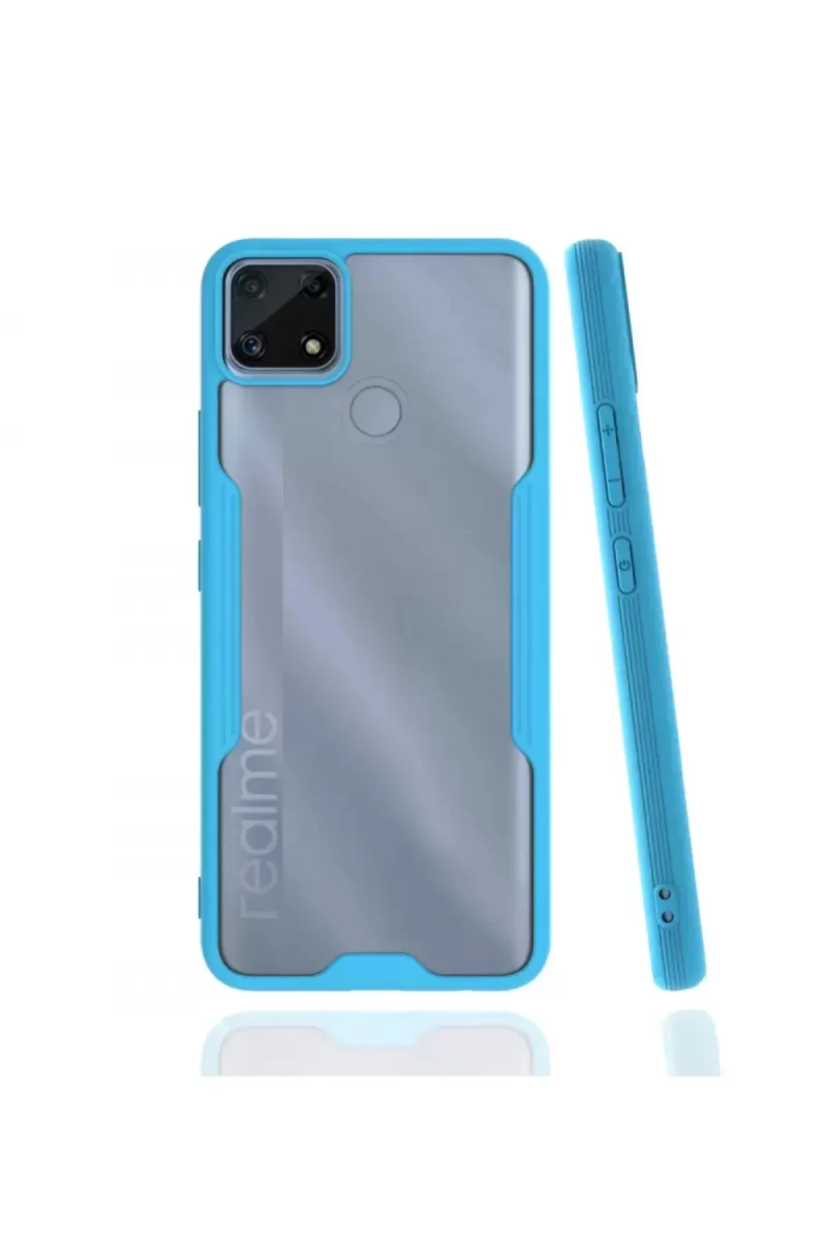 Newface Realme C25 Kılıf Platin Silikon - Mavi