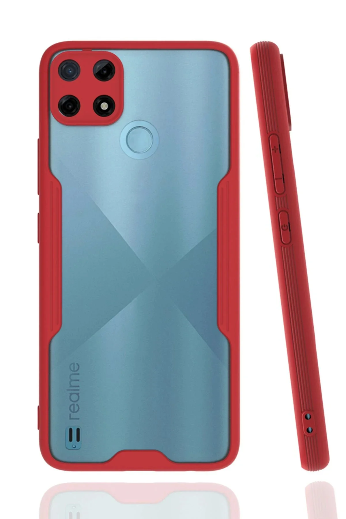 Newface Realme C25y Kılıf Platin Silikon - Kırmızı