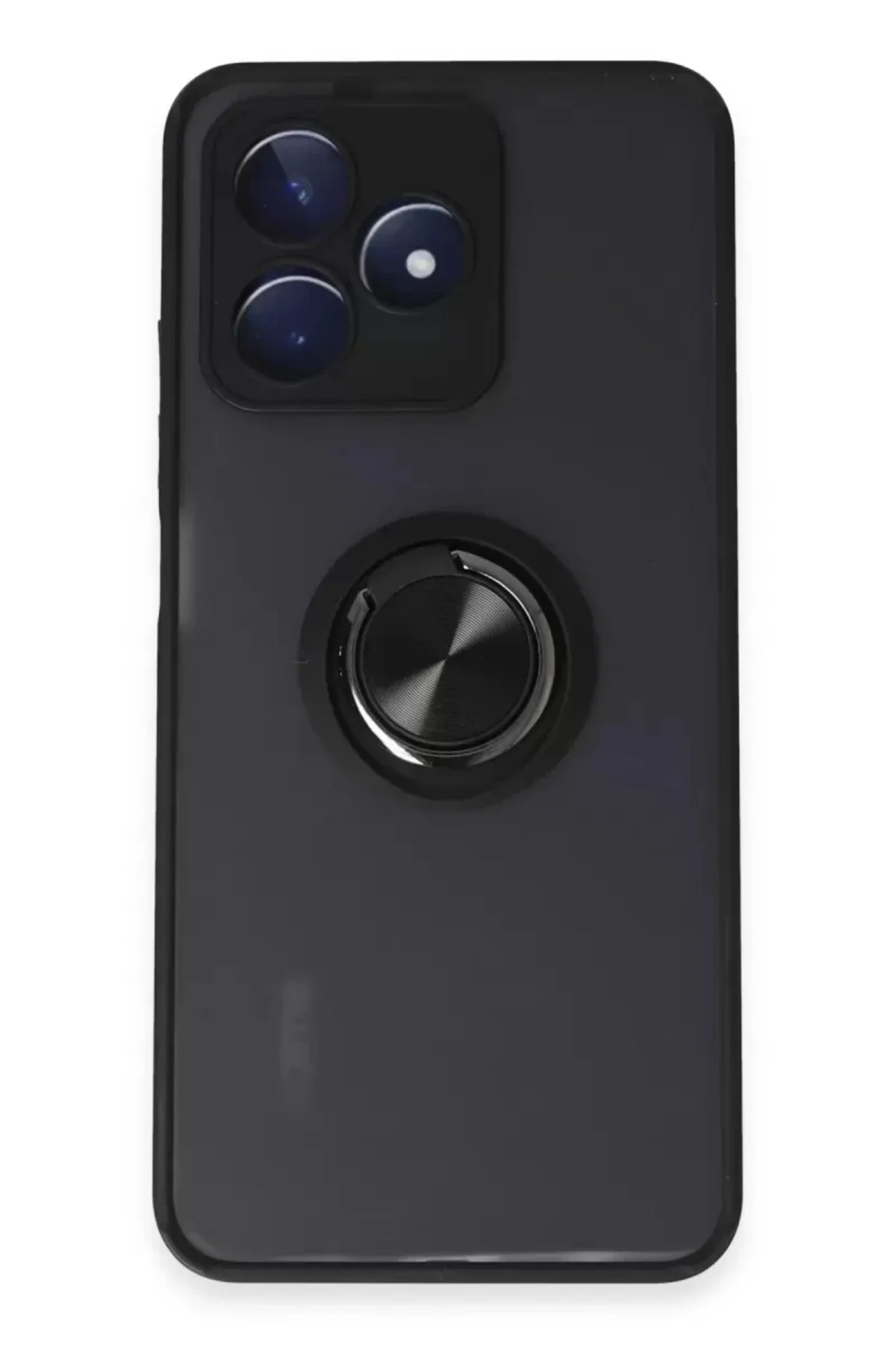 Newface Realme C53 Kılıf Montreal Yüzüklü Silikon Kapak - Siyah