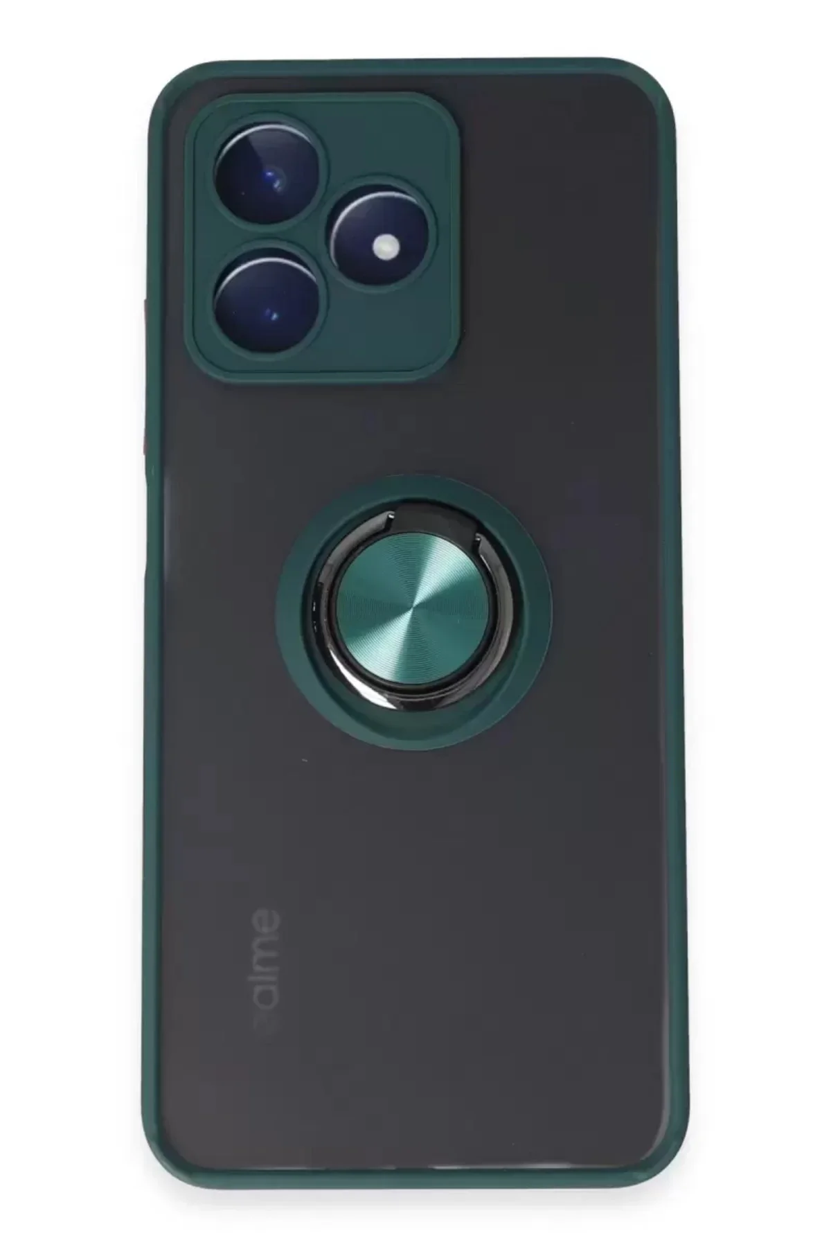 Newface Realme C53 Kılıf Montreal Yüzüklü Silikon Kapak - Yeşil