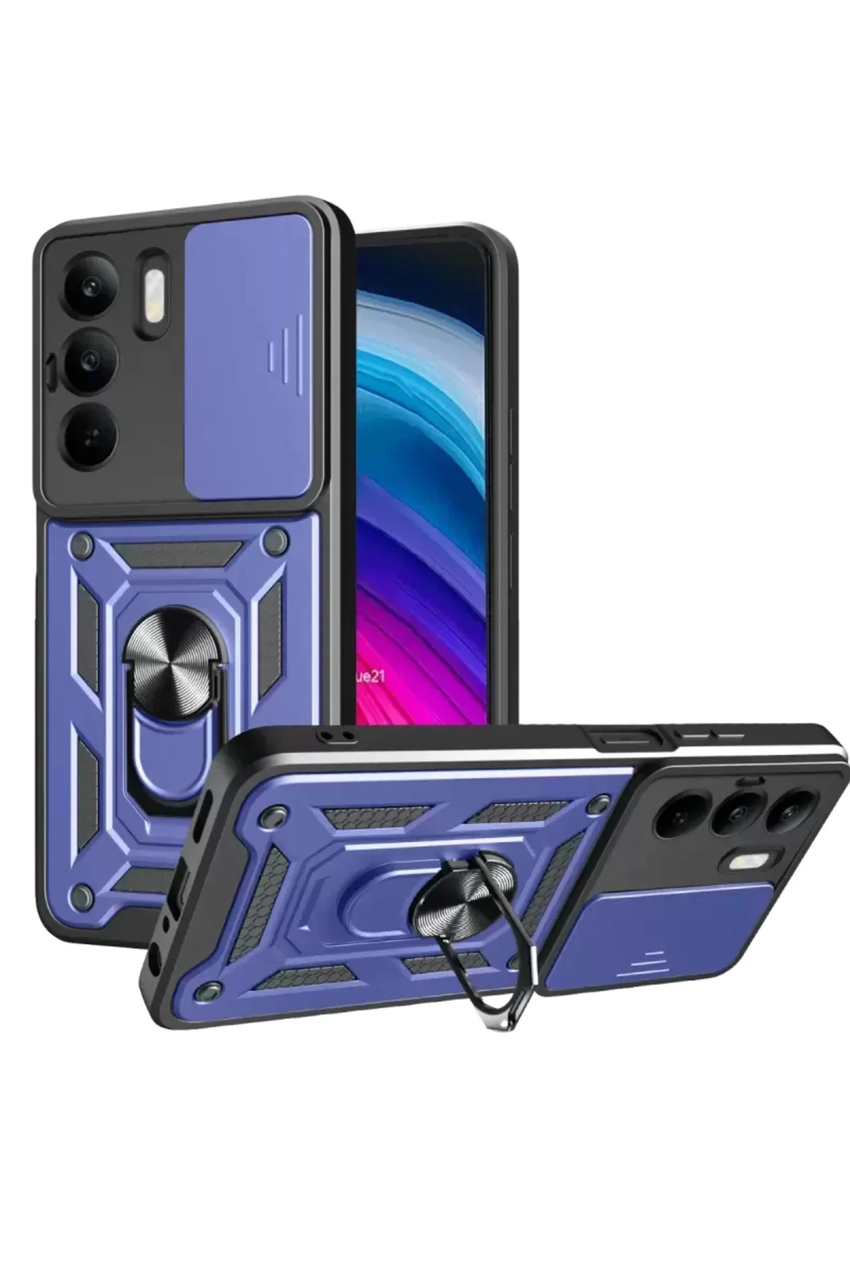 Newface Realme C75 4g Kılıf Pars Lens Yüzüklü Silikon - Lacivert