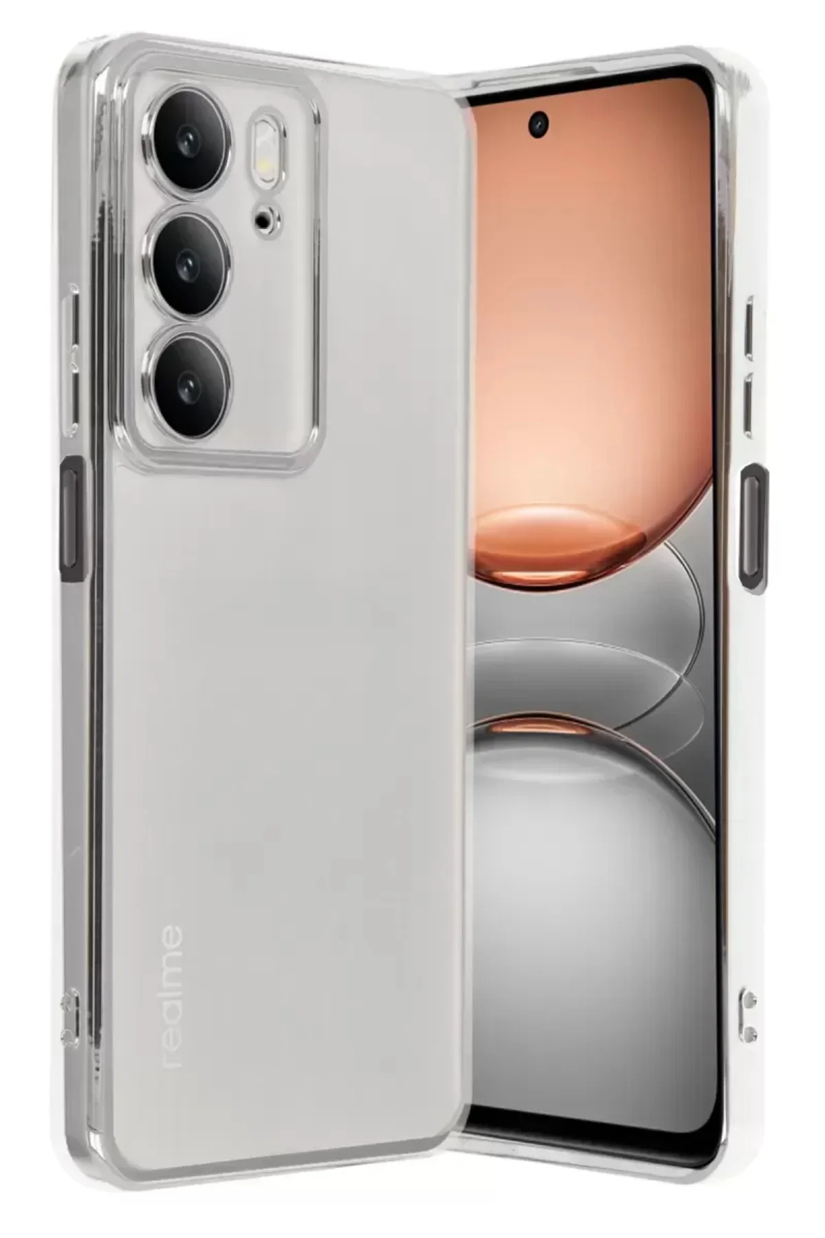 Newface Realme C75 4g Kılıf Razer Lensli Silikon - Gümüş
