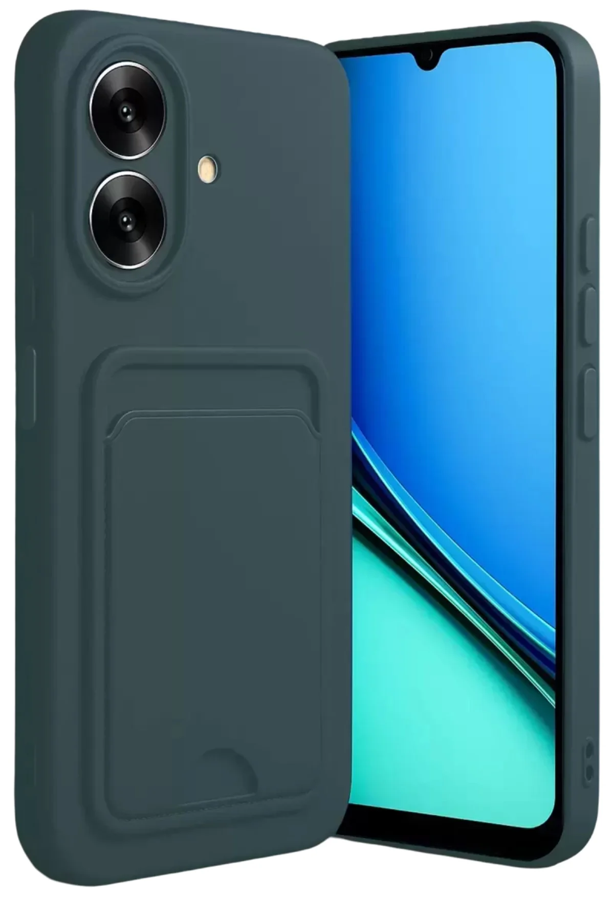 Newface Realme Note 60 Kelvin Kartvizitli Silikon - Koyu Yeşil