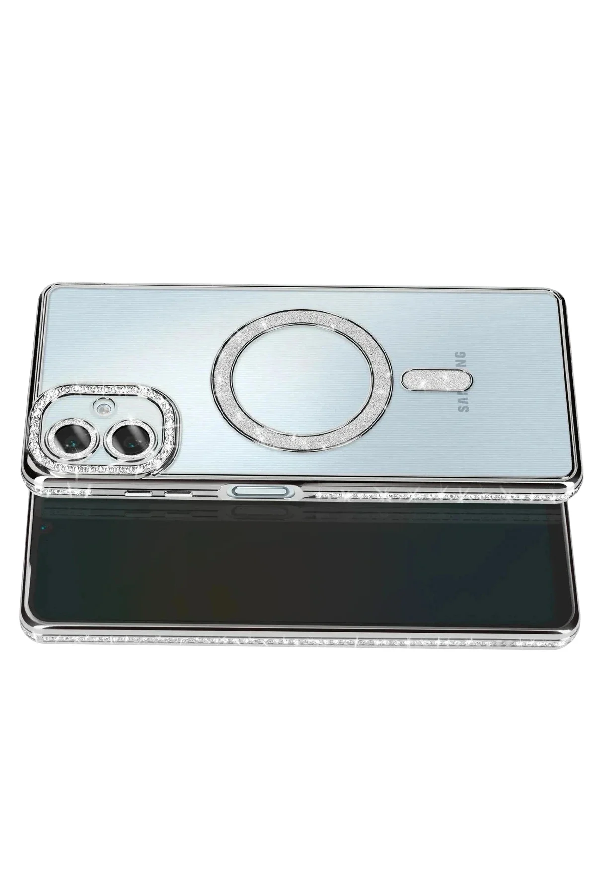 Newface Samsung Galaxy A07 4g Joke Simli Magneticsafe Kılıf - Gümüş