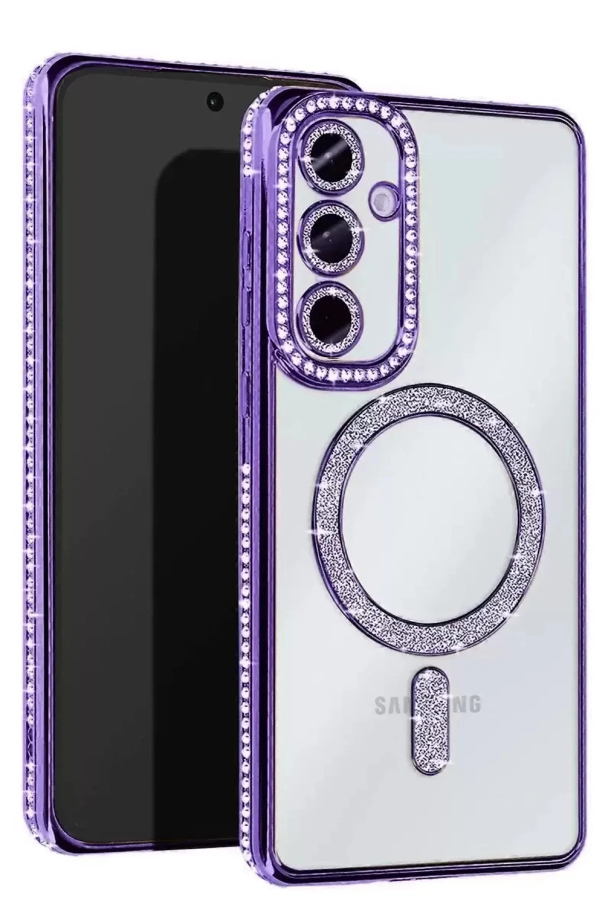 Newface Samsung Galaxy A36 Joke Simli Magneticsafe Kılıf - Derin Mor