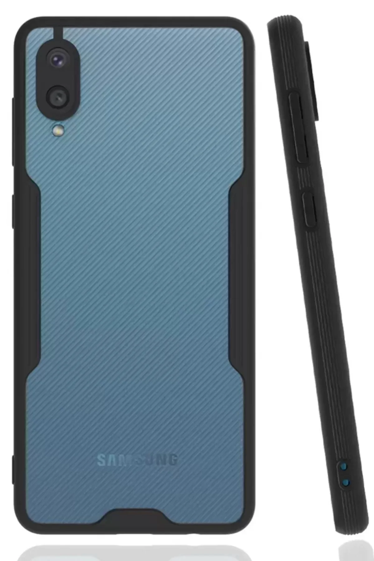 Newface Samsung Galaxy A02 Kılıf Platin Silikon - Siyah