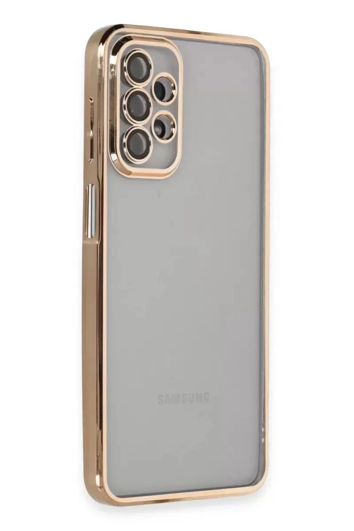 Newface Samsung Galaxy A23 4g Kılıf Razer Lensli Silikon - Gold