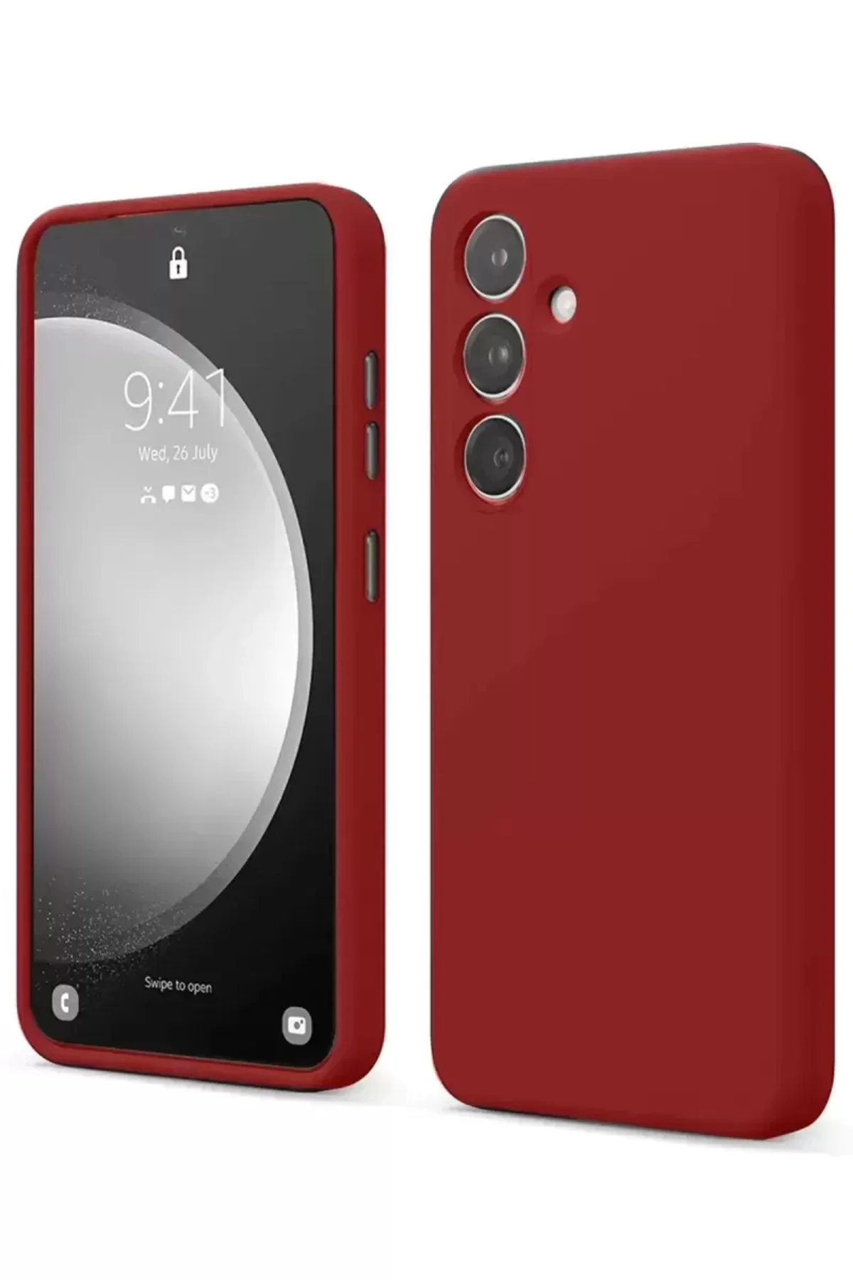 Newface Samsung Galaxy S24 Fe Kılıf First Silikon - Kırmızı
