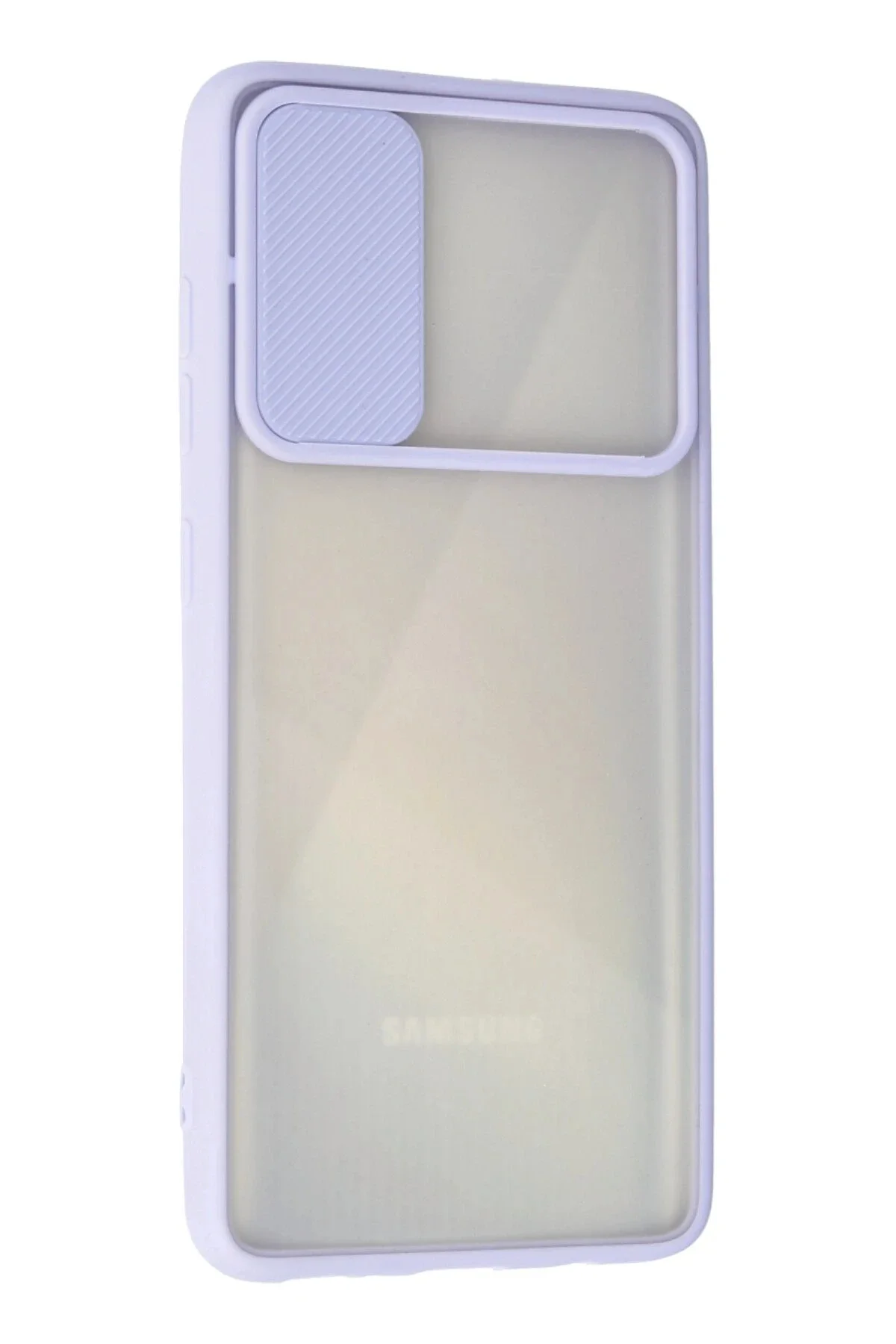 Newface Samsung Galaxy A71 Kılıf Palm Buzlu Kamera Sürgülü Silikon - Lila