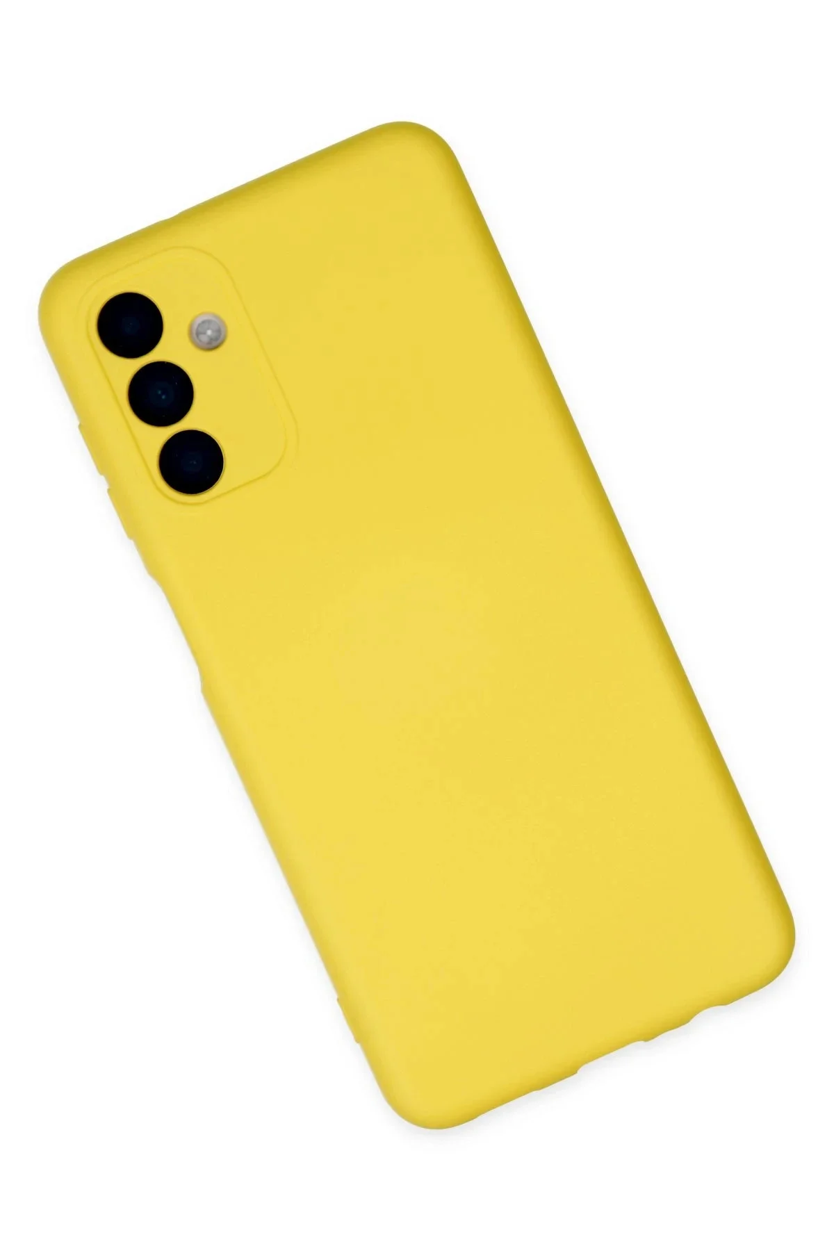 Newface Samsung Galaxy A04s Kılıf Nano İçi Kadife Silikon - Sarı