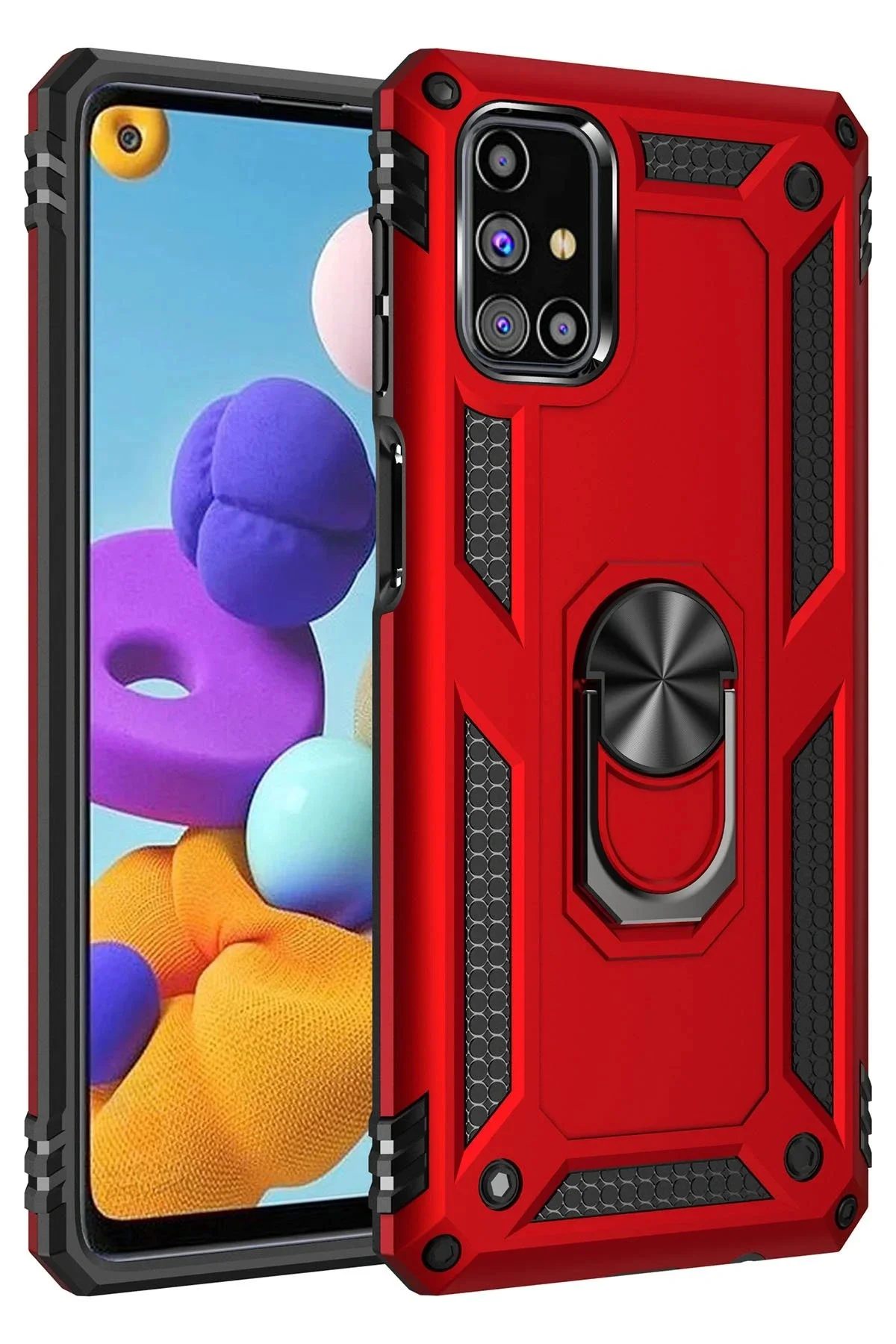 Newface Samsung Galaxy M51 Kılıf Sofya Yüzüklü Silikon Kapak - Kı