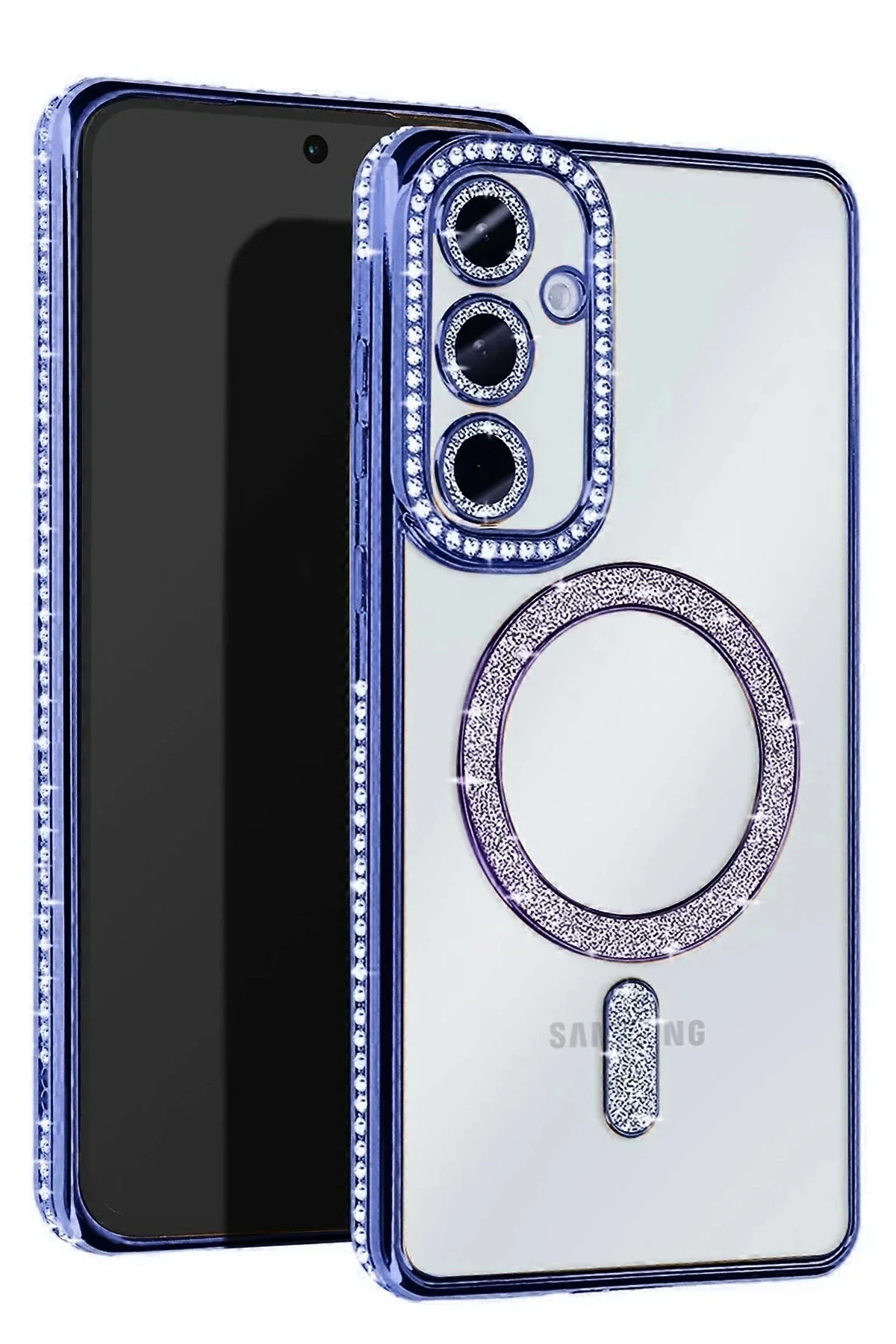 Newface Samsung Galaxy A55 5g Joke Simli Magneticsafe Kılıf - Mavi