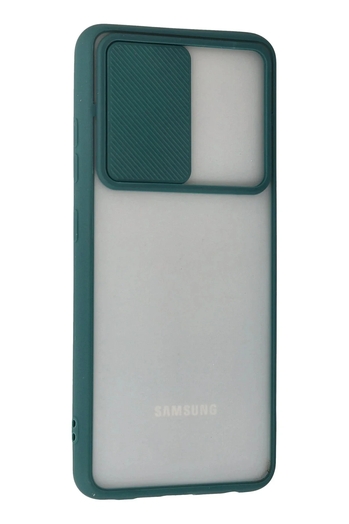 Newface Samsung Galaxy A72 Kılıf Palm Buzlu Kamera Sürgülü Silikon - Yeşil
