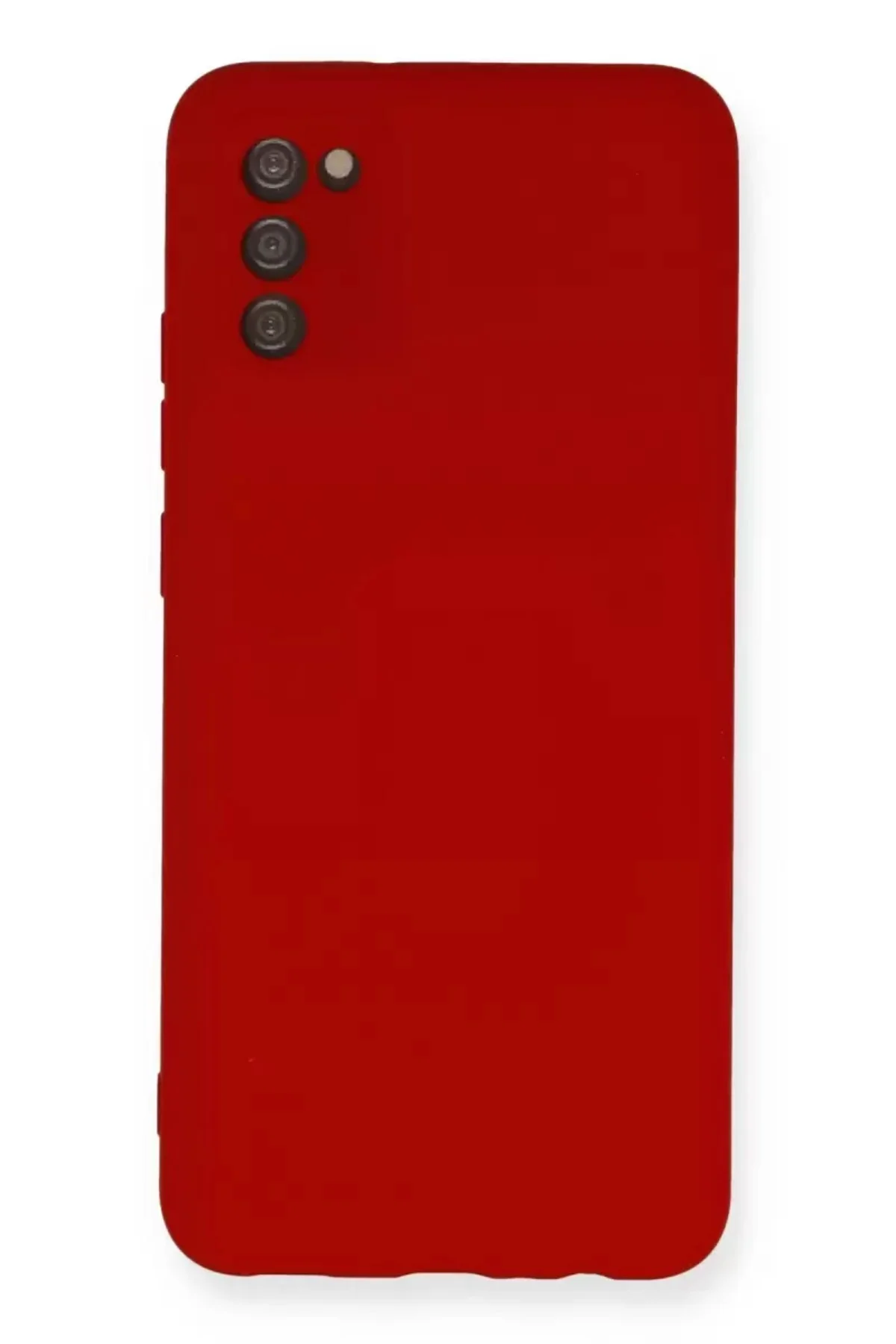 Newface Samsung Galaxy A03s Kılıf Nano İçi Kadife Silikon - Kırmı