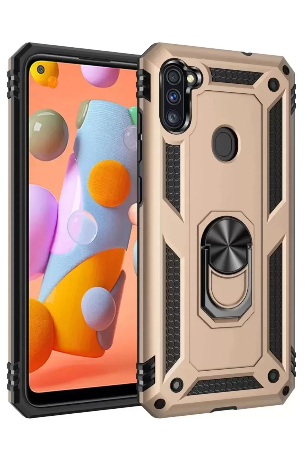 Newface Samsung Galaxy A11 Kılıf Sofya Yüzüklü Silikon Kapak - Go