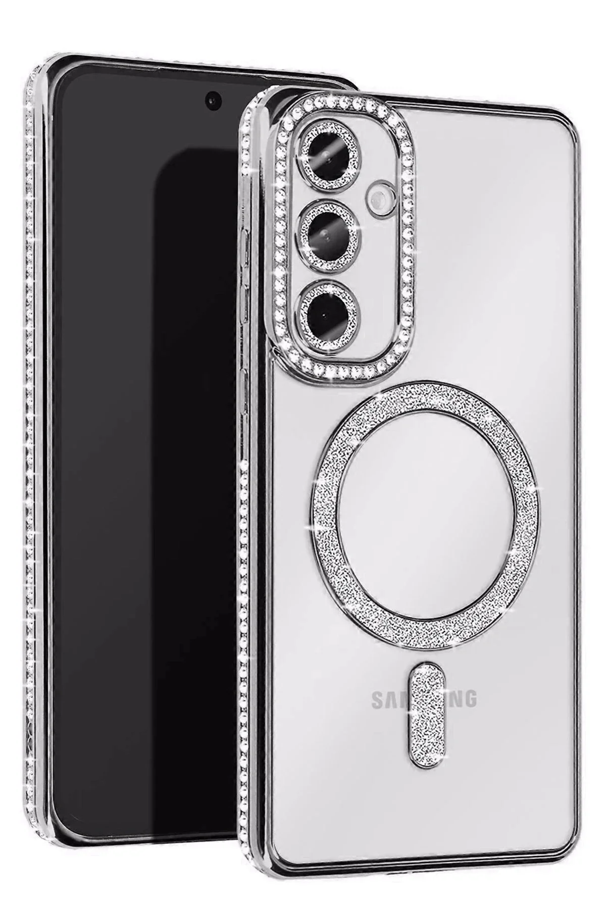 Newface Samsung Galaxy A25 5g Joke Simli Magneticsafe Kılıf - Gümüş