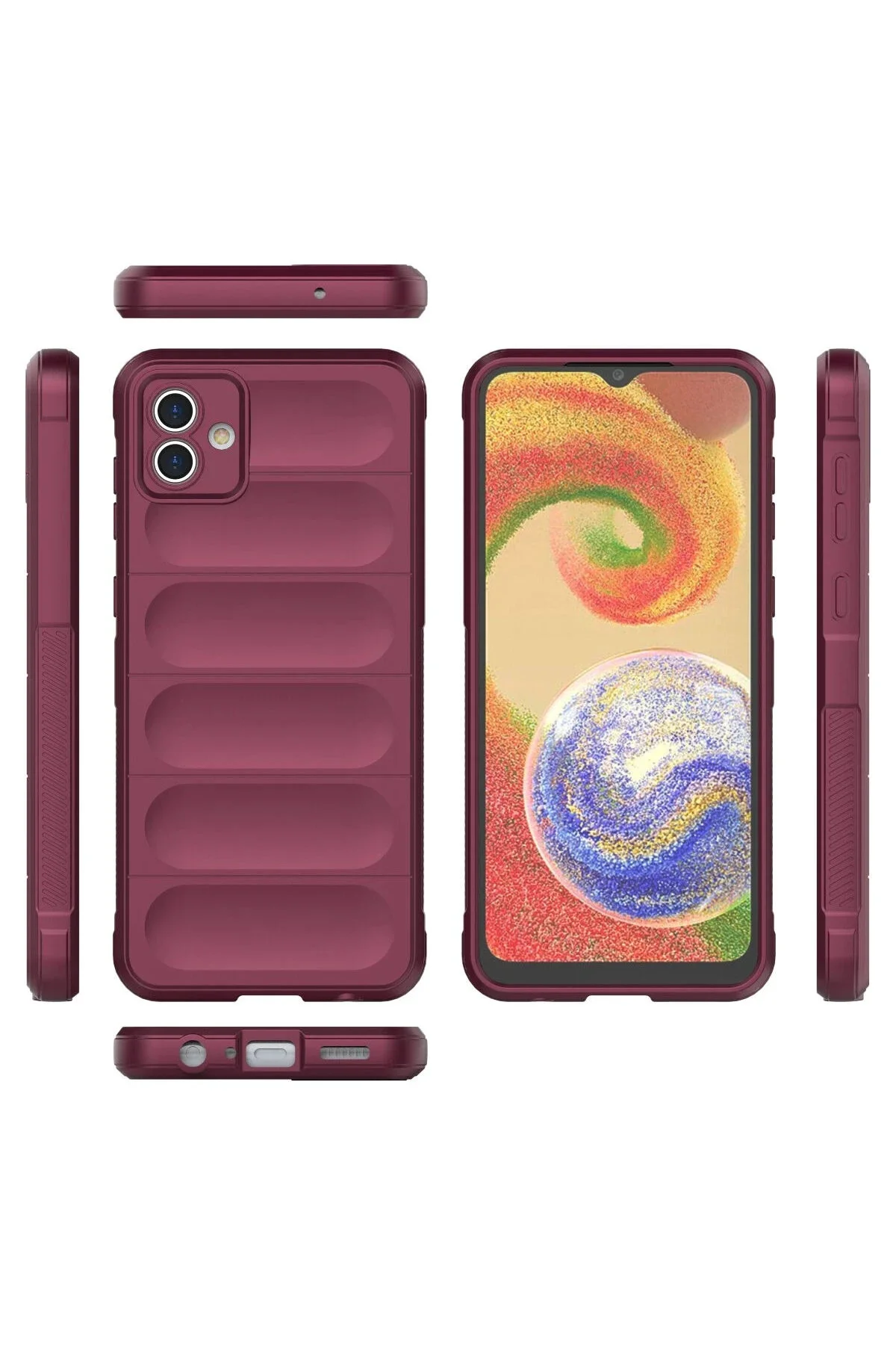 Newface Samsung Galaxy A04e Kılıf Optimum Silikon - Bordo