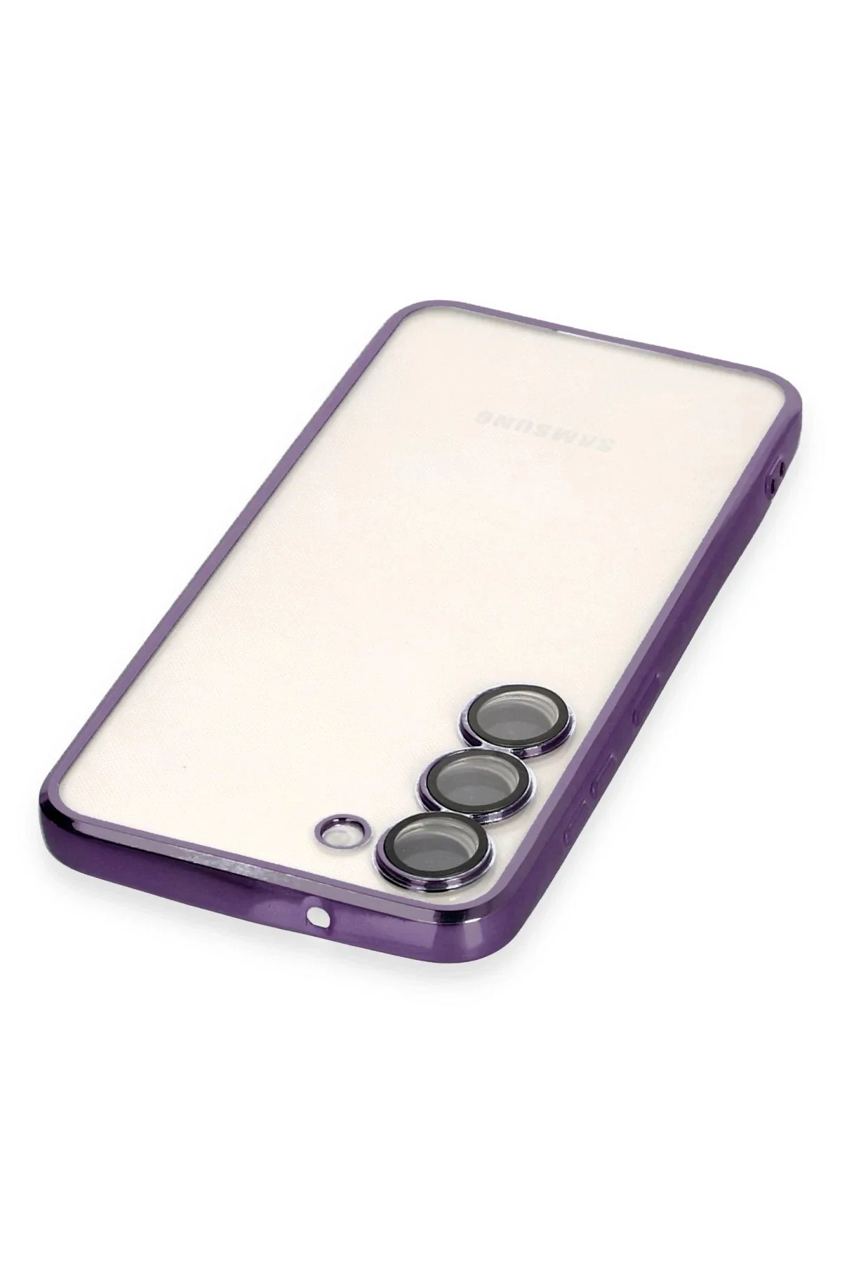 Newface Samsung Galaxy S23 Kılıf Razer Lensli Silikon - Mor