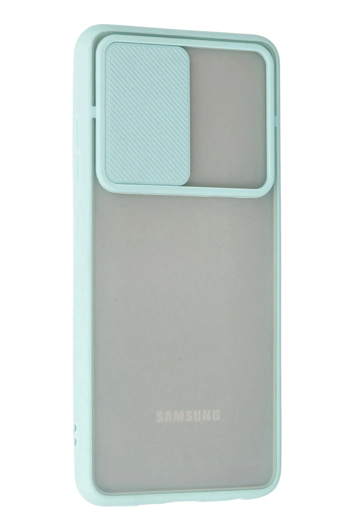 Newface Samsung Galaxy A52 Kılıf Palm Buzlu Kamera Sürgülü Silikon - Turkuaz