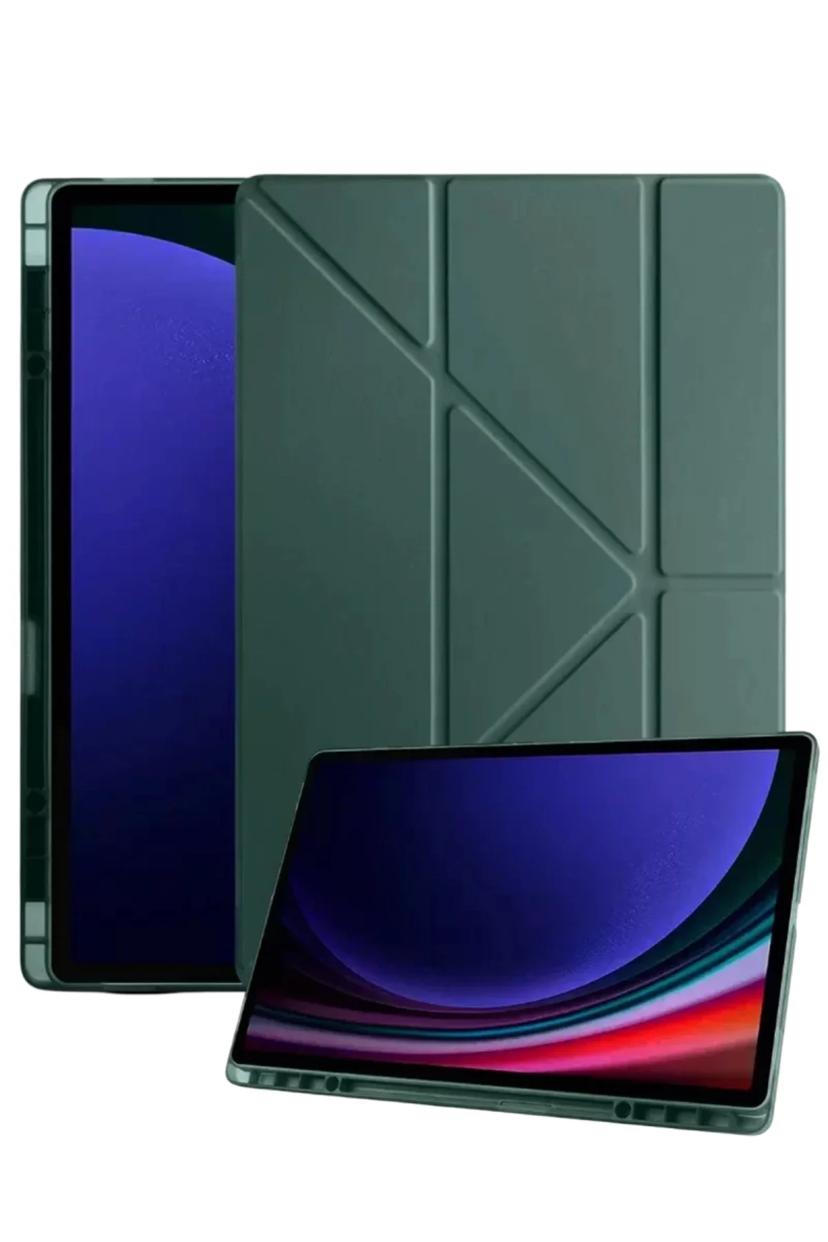 Newface Samsung Galaxy X730 Tab S11 Kalemlikli Mars Tablet Kılıfı - Koyu Yeşil
