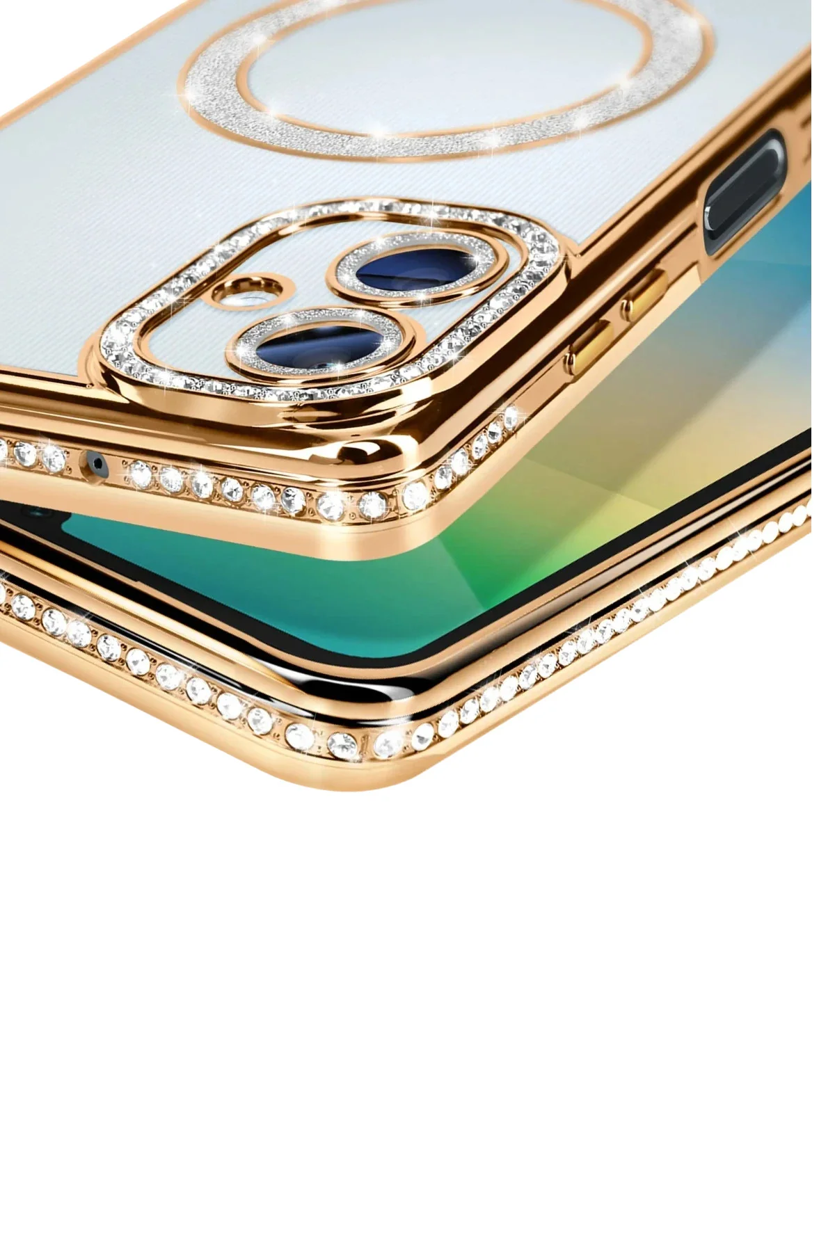 Newface Samsung Galaxy A06 Joke Simli Magneticsafe Kılıf - Gold