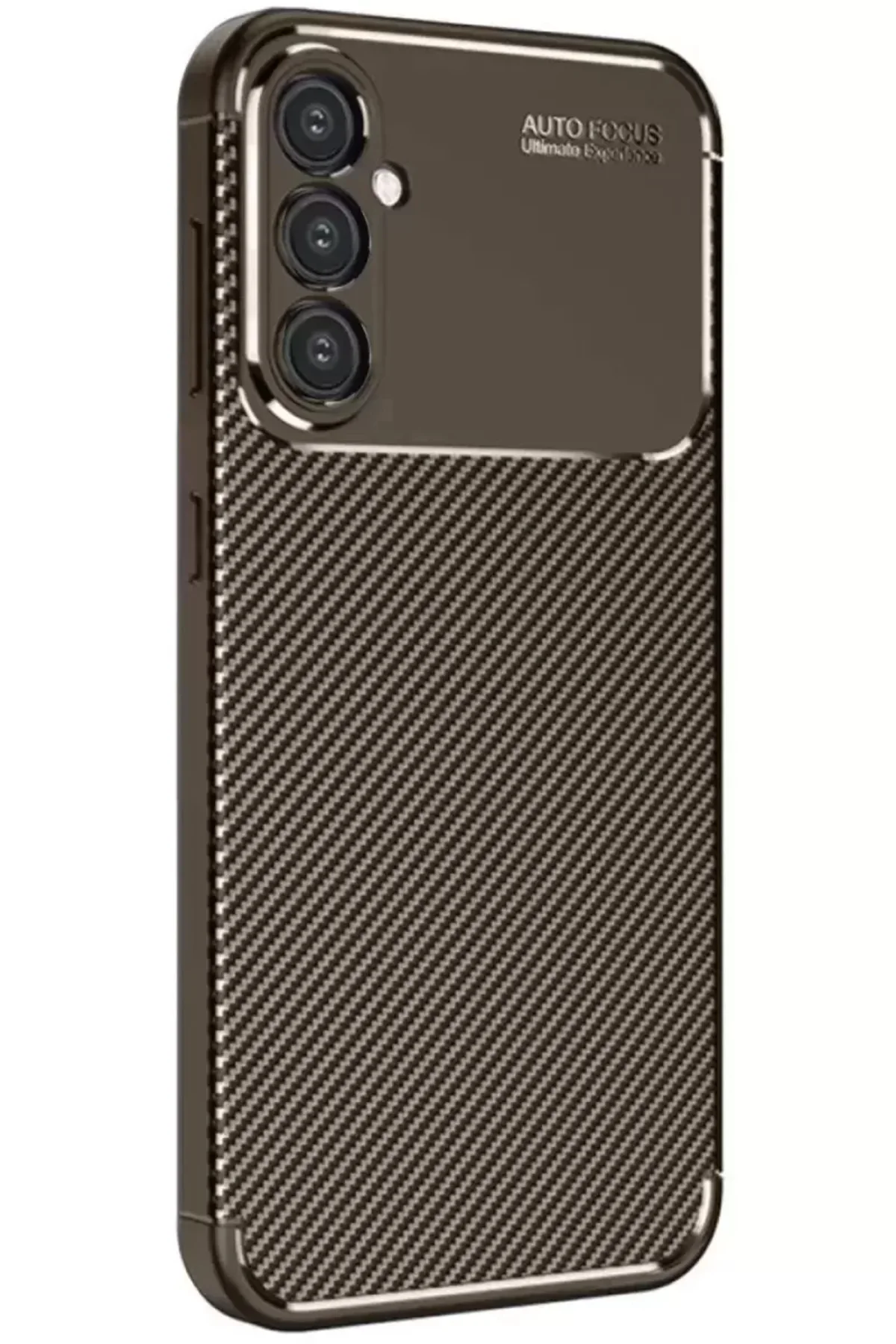 Newface Samsung Galaxy A26 Kılıf Auto Focus Karbon Kapak - Kahver