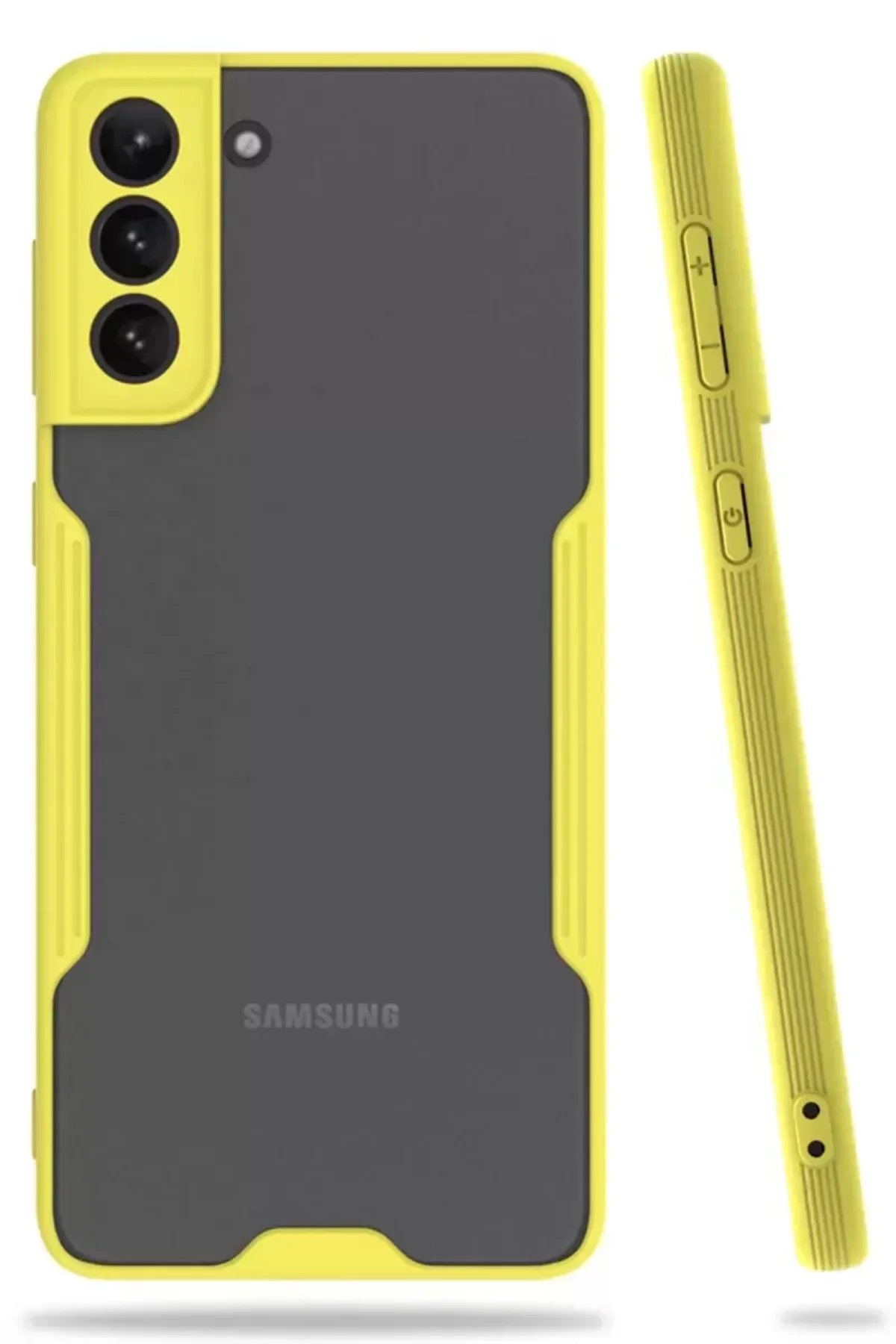 Newface Samsung Galaxy S21 Plus Kılıf Platin Silikon - Sarı