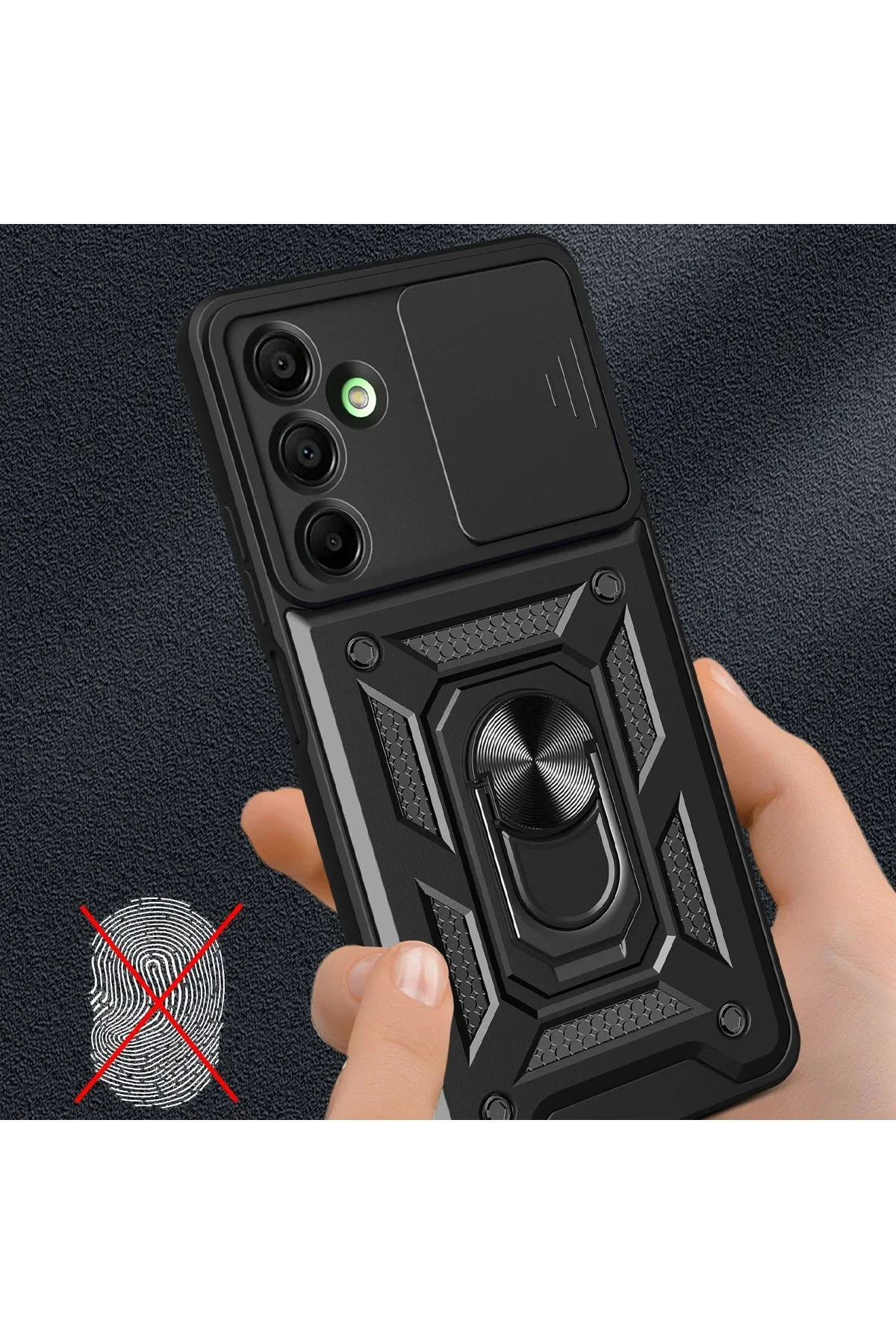 Newface Samsung Galaxy A56 Kılıf Pars Lens Yüzüklü Silikon - Yeşil