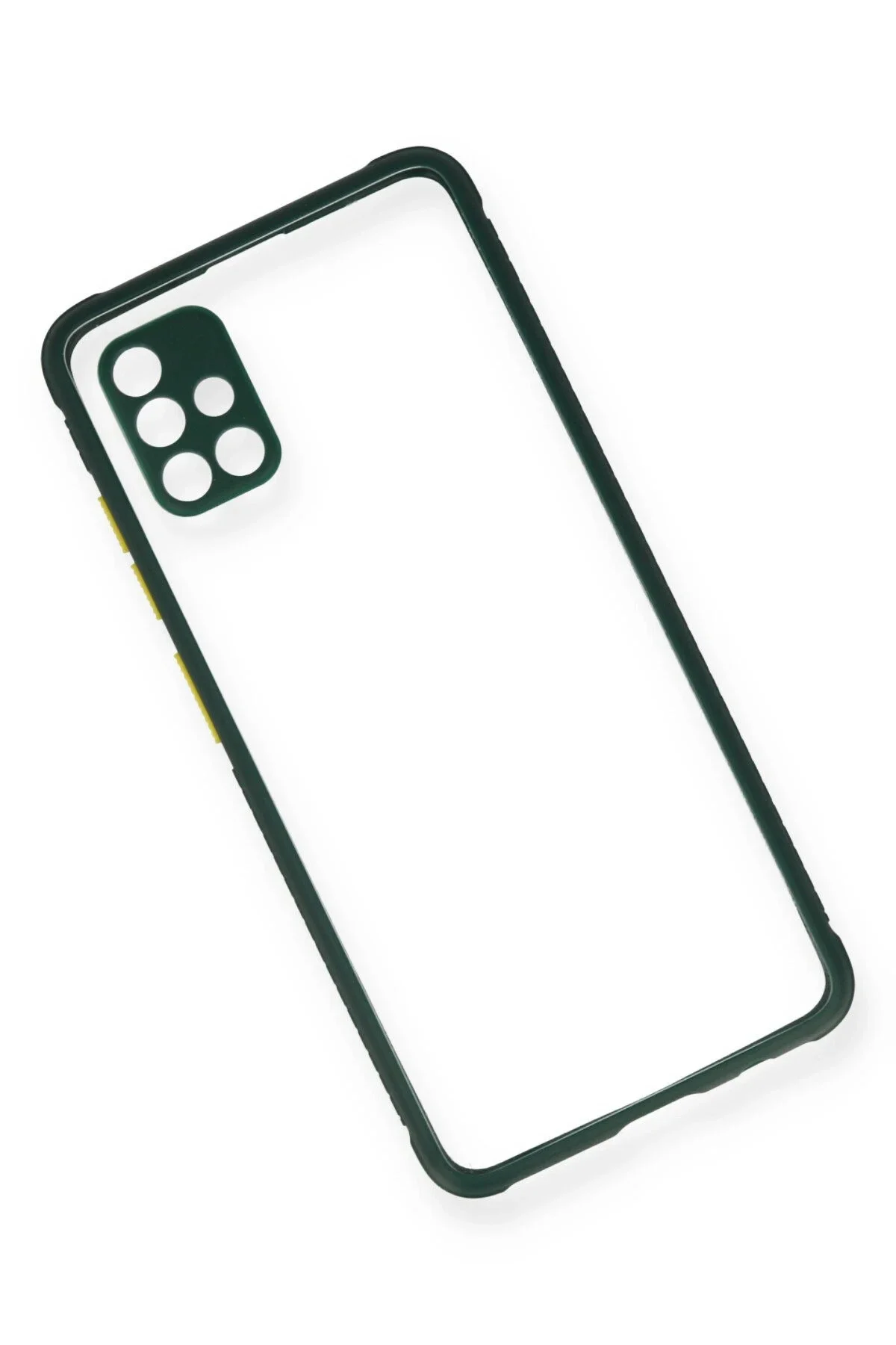 Newface Samsung Galaxy A71 Kılıf Miami Şeffaf Silikon - Koyu Yeşi