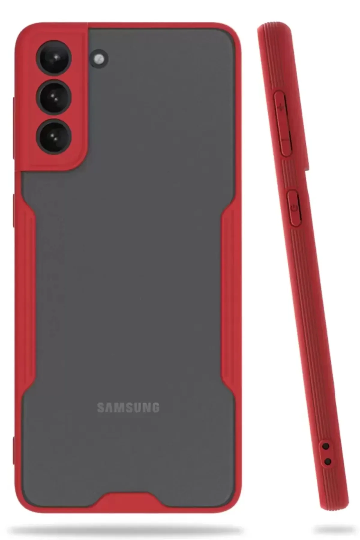 Newface Samsung Galaxy S21 Plus Kılıf Platin Silikon - Kırmızı