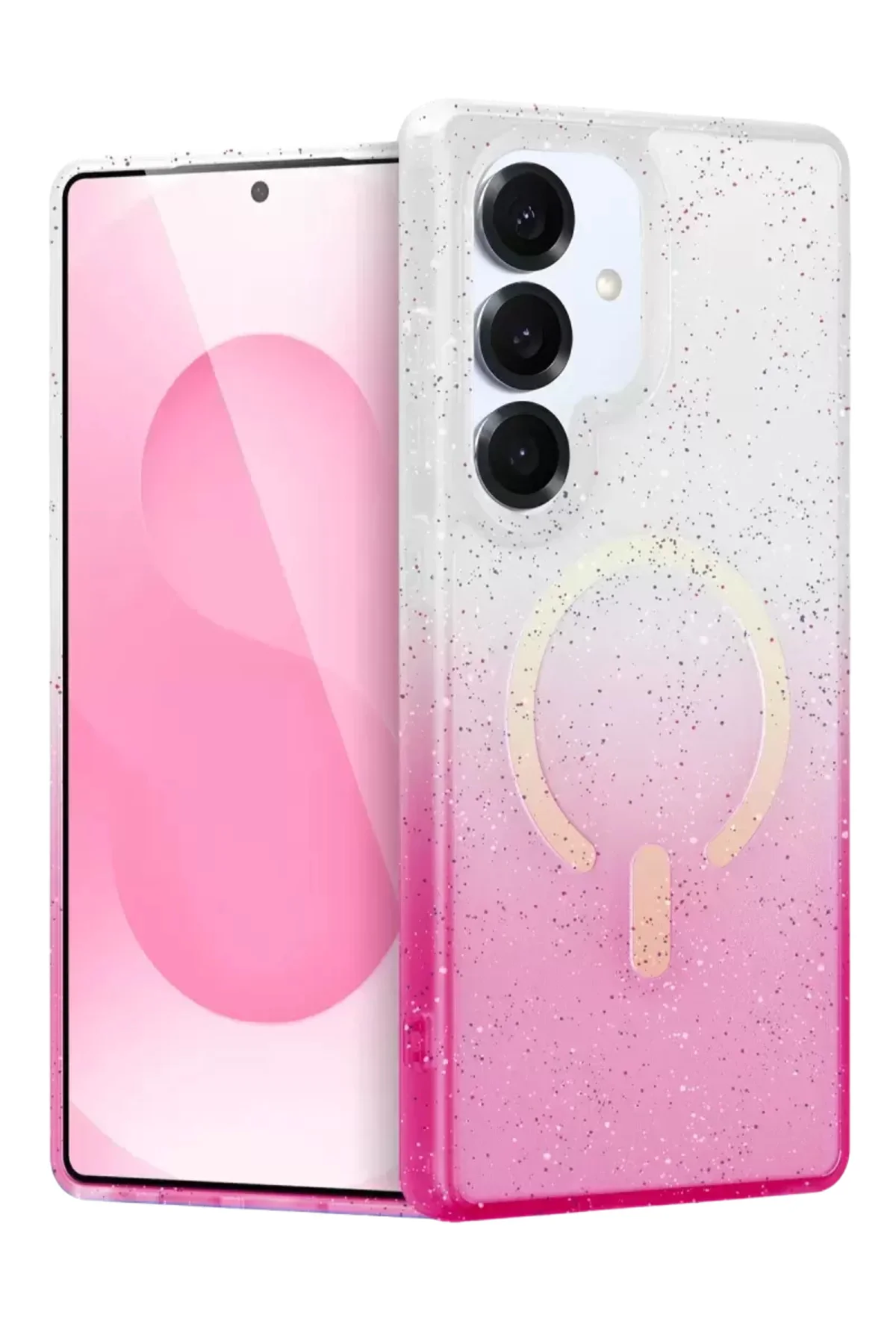 Newface Samsung Galaxy S25 Pummel Shiny Magsafe Kapak - Pembe