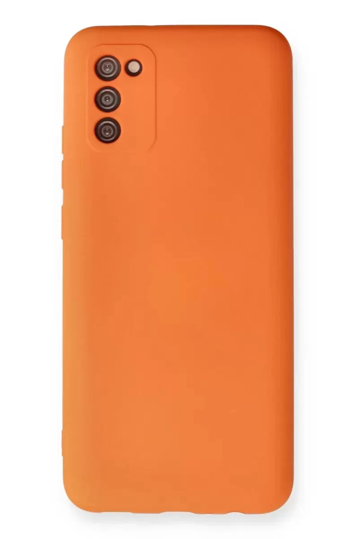 Newface Samsung Galaxy A03s Kılıf Nano İçi Kadife Silikon - Turuncu