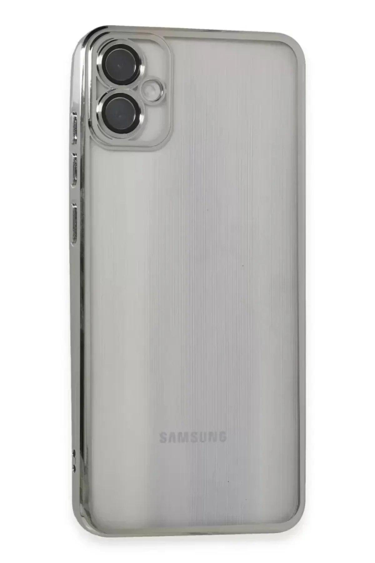 Newface Samsung Galaxy A05 Kılıf Razer Lensli Silikon - Gümüş