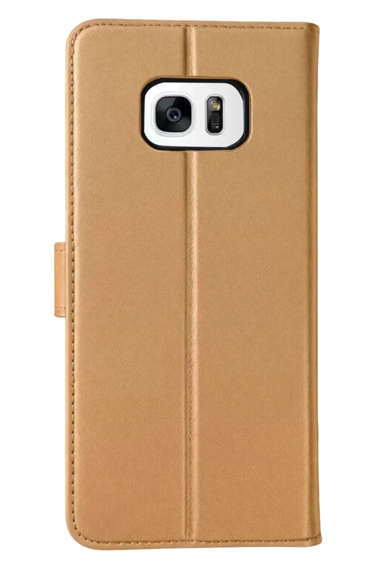Newface Samsung Galaxy S7 Edge Trend S Plus Kapaklı Kılıf - Gold