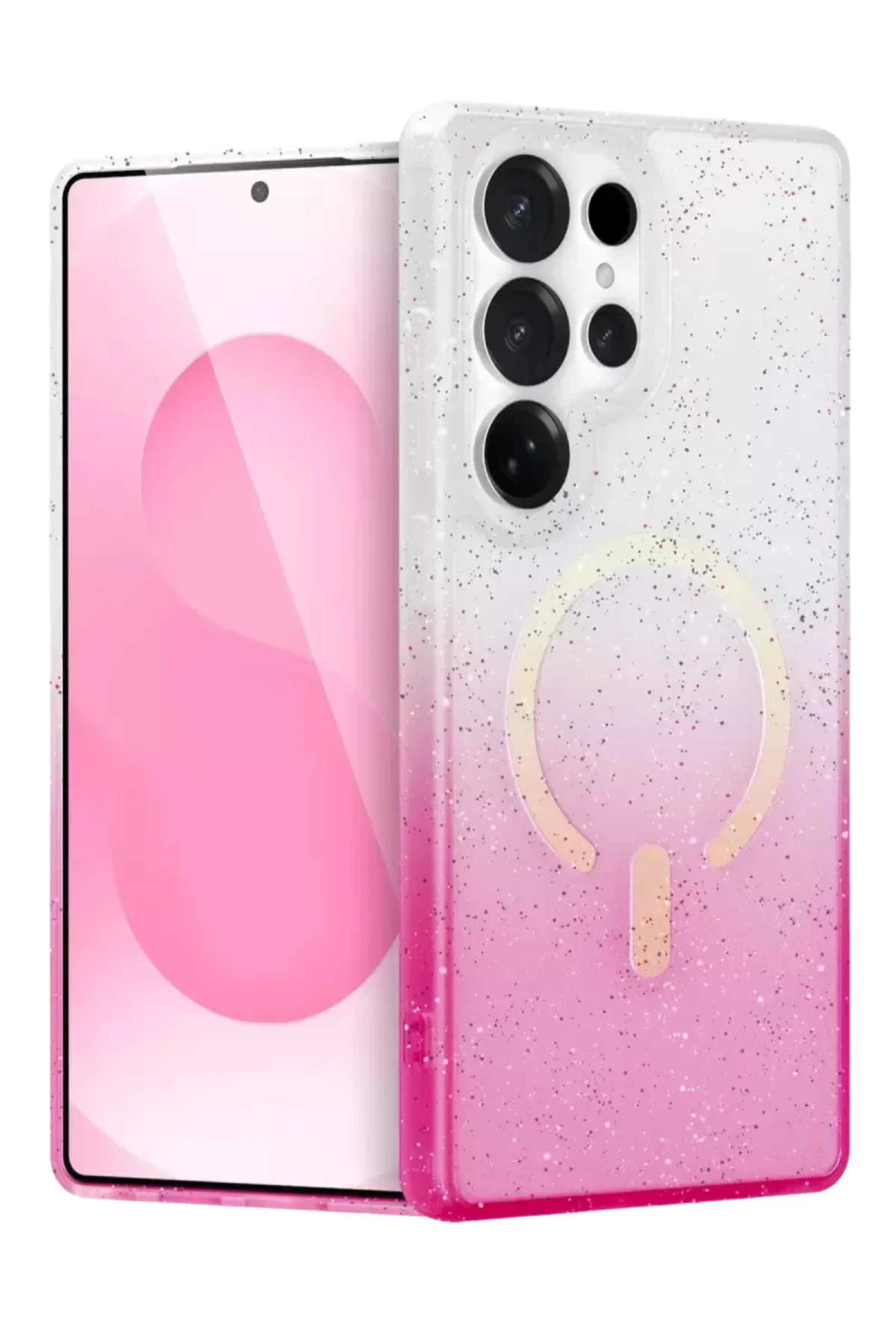 Newface Samsung Galaxy S25 Ultra Pummel Shiny Magsafe Kapak - Pembe