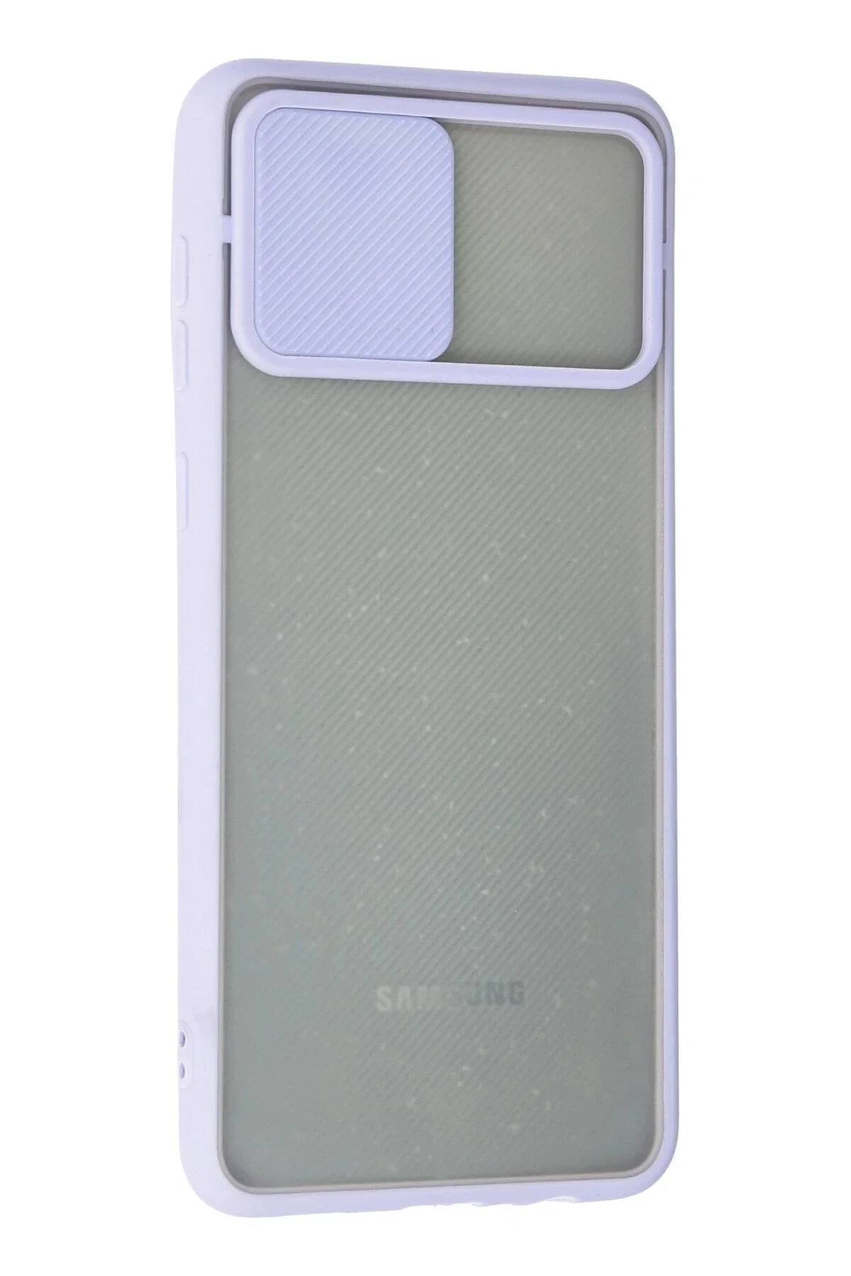 Newface Samsung Galaxy A02 Kılıf Palm Buzlu Kamera Sürgülü Silikon - Lila
