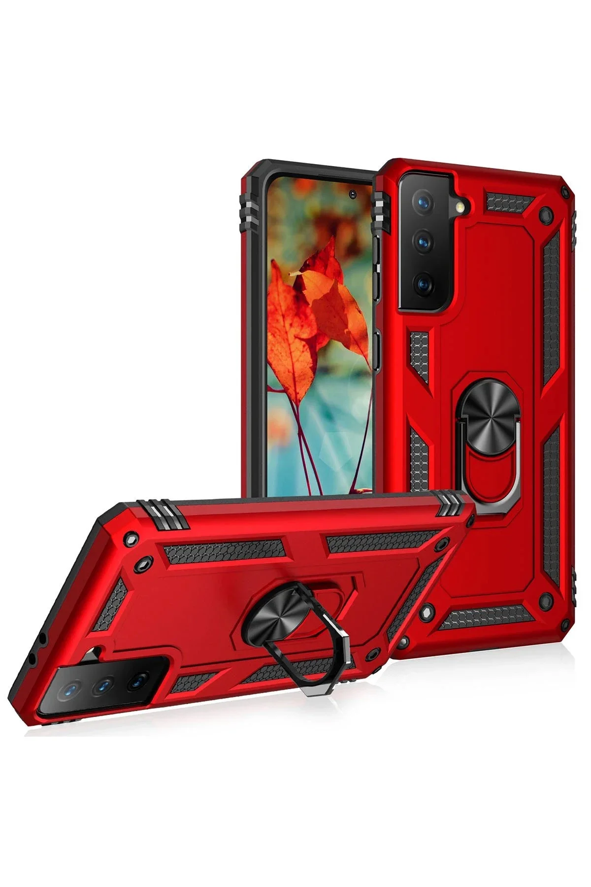 Newface Samsung Galaxy S21 Kılıf Sofya Yüzüklü Silikon Kapak - Kı