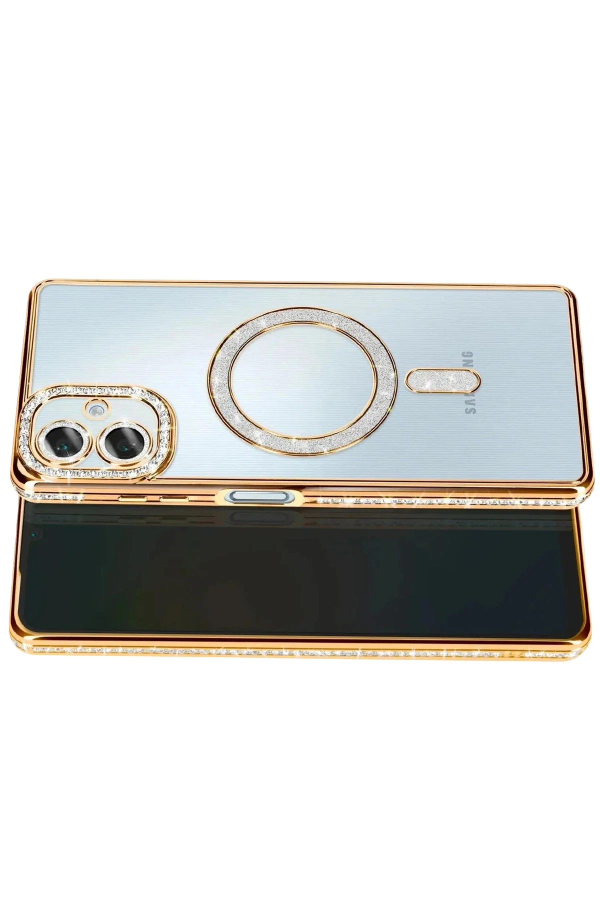 Newface Samsung Galaxy A07 4g Joke Simli Magneticsafe Kılıf - Gold